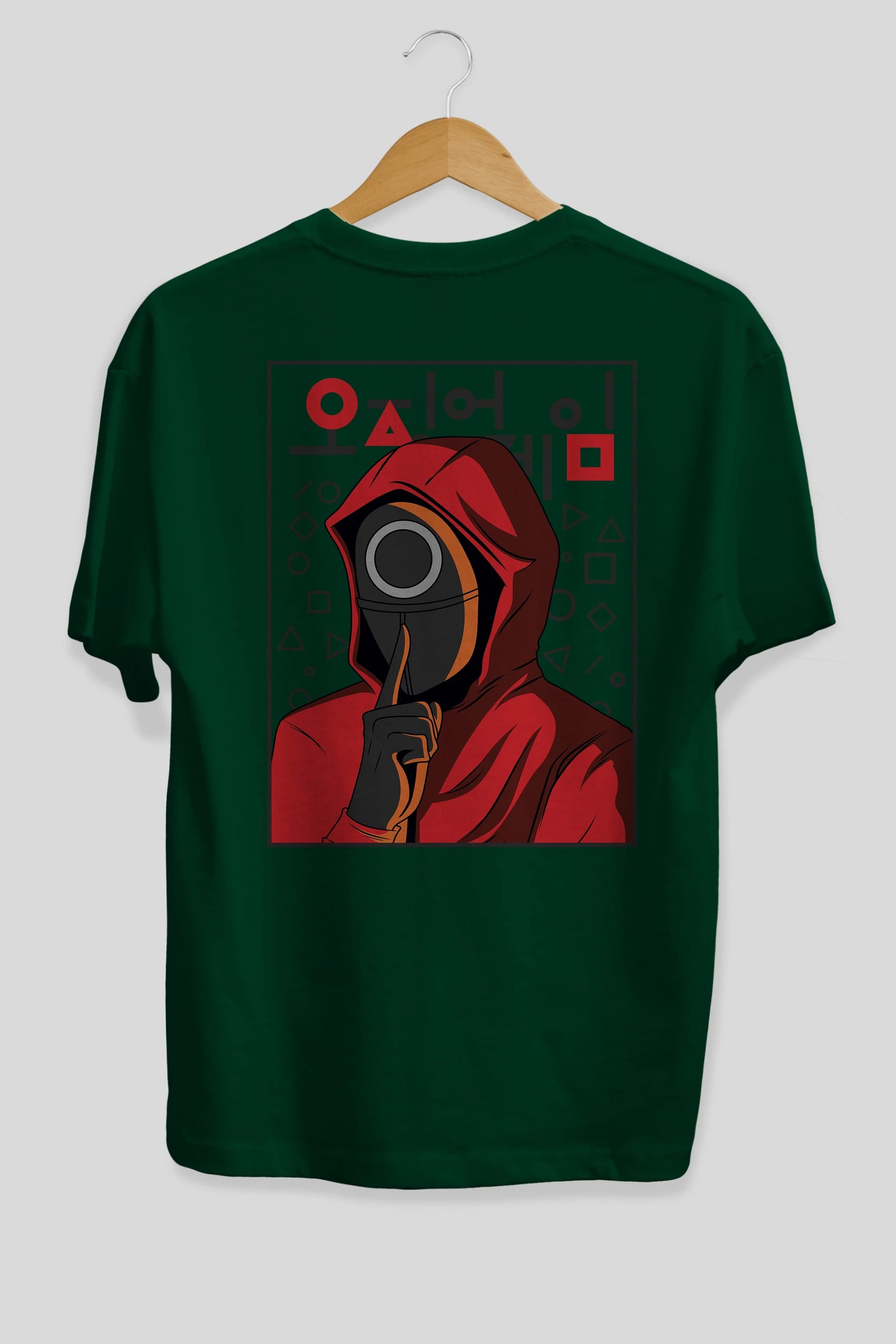 Squid Game (5) Arka Baskılı Oversize t-shirt Erkek Kadın Unisex %100 Pamuk Bisiklet Yaka tişort