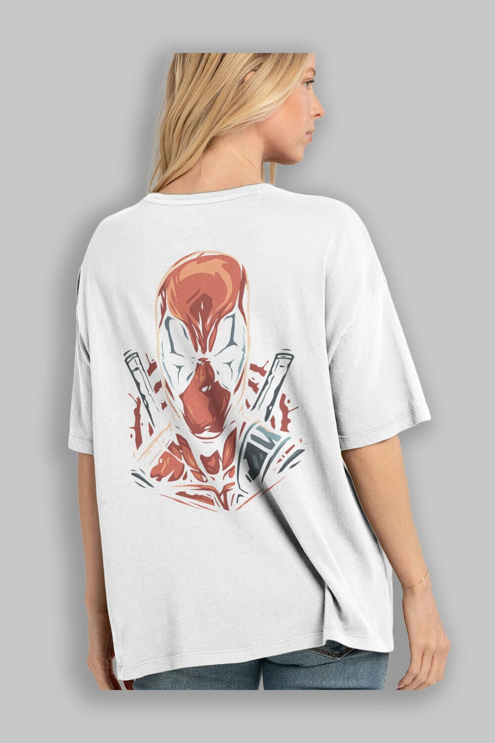 Deadpool (10) Arka Baskılı Oversize t-shirt Erkek Kadın Unisex %100 Pamuk Bisiklet Yaka tişort