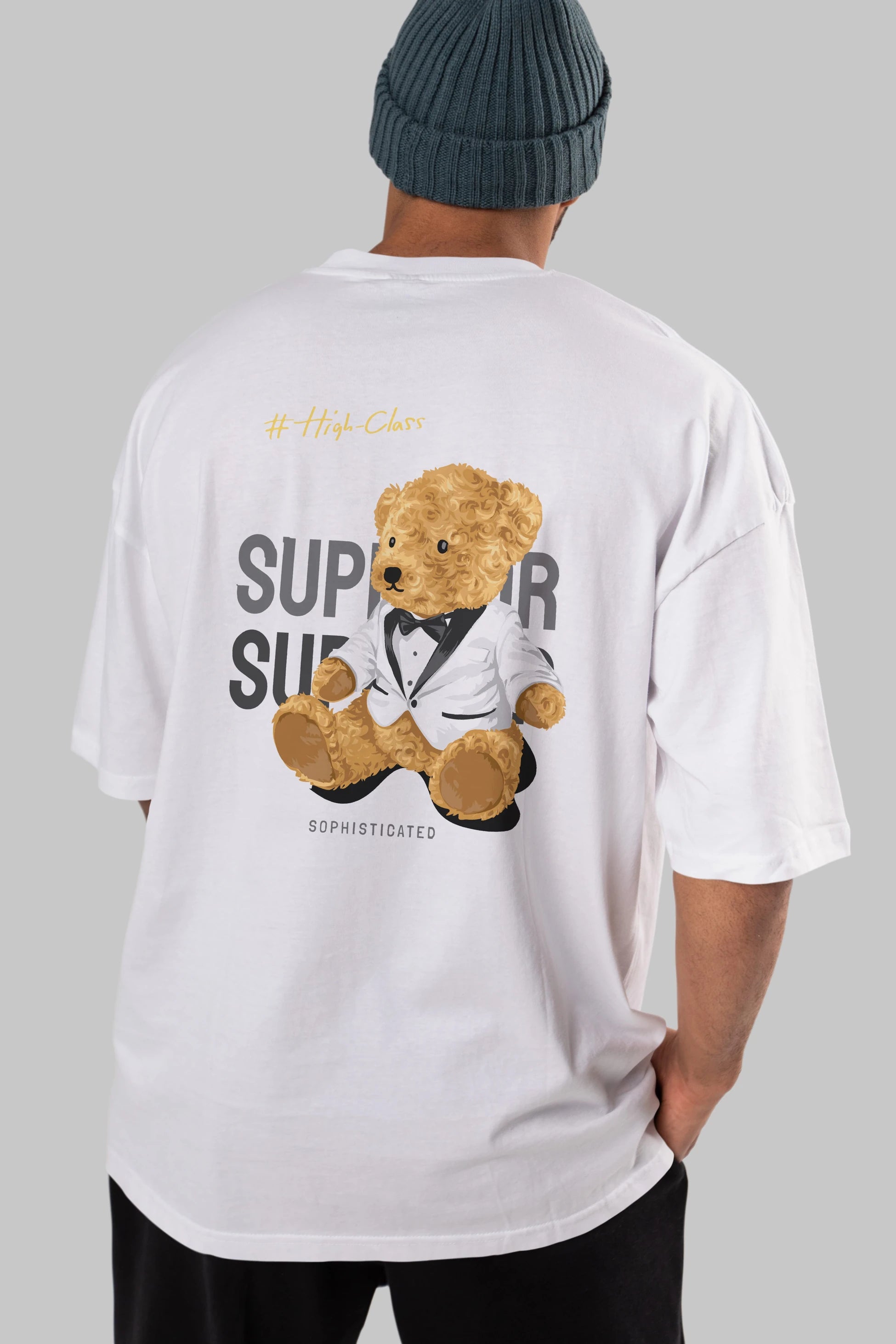 Teddy Bear Superior Arka Baskılı Oversize t-shirt Erkek Kadın Unisex %100 Pamuk