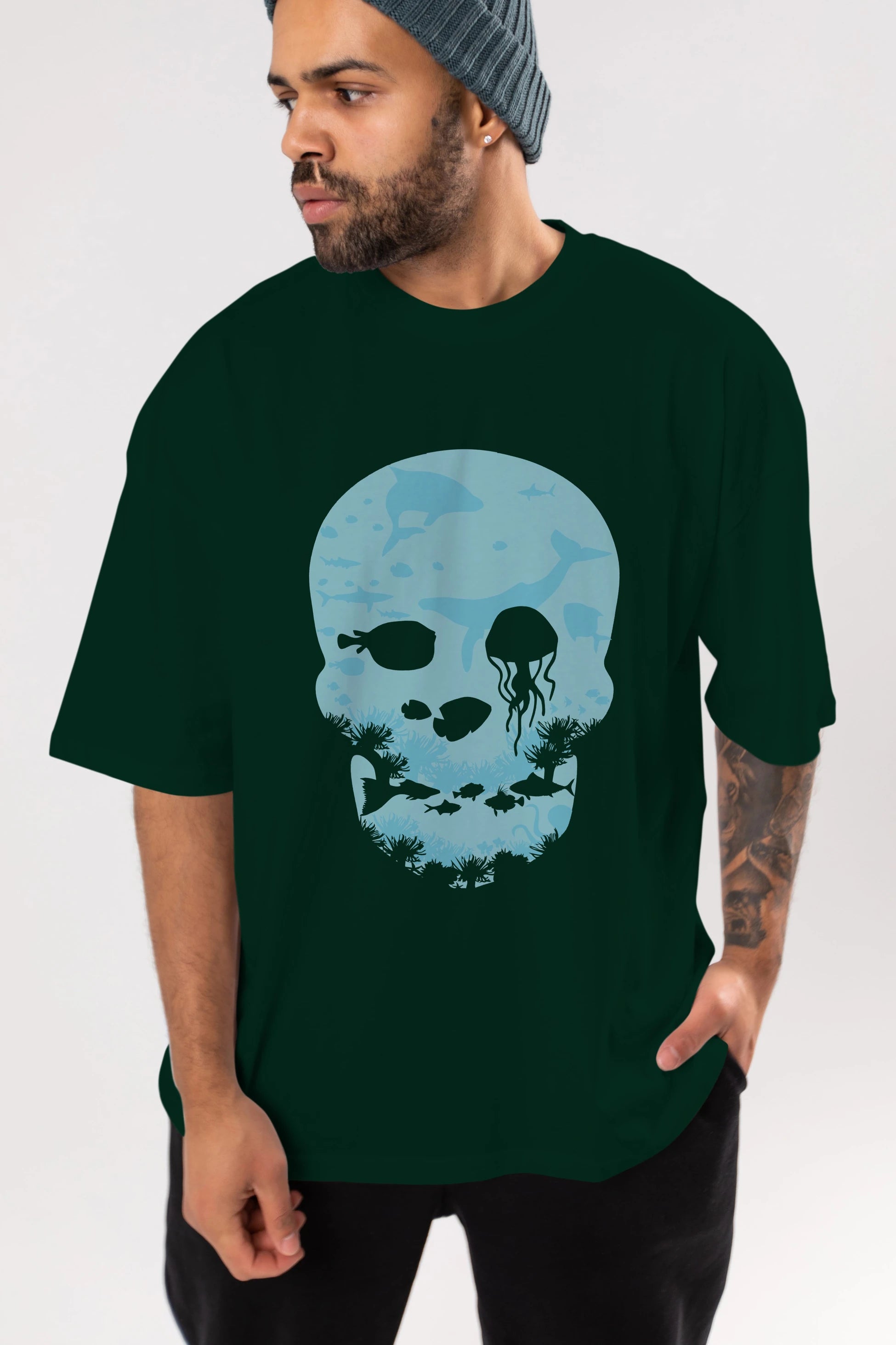 Dead Sea Ön Baskılı Oversize t-shirt %100 pamuk Erkek Kadın Unisex