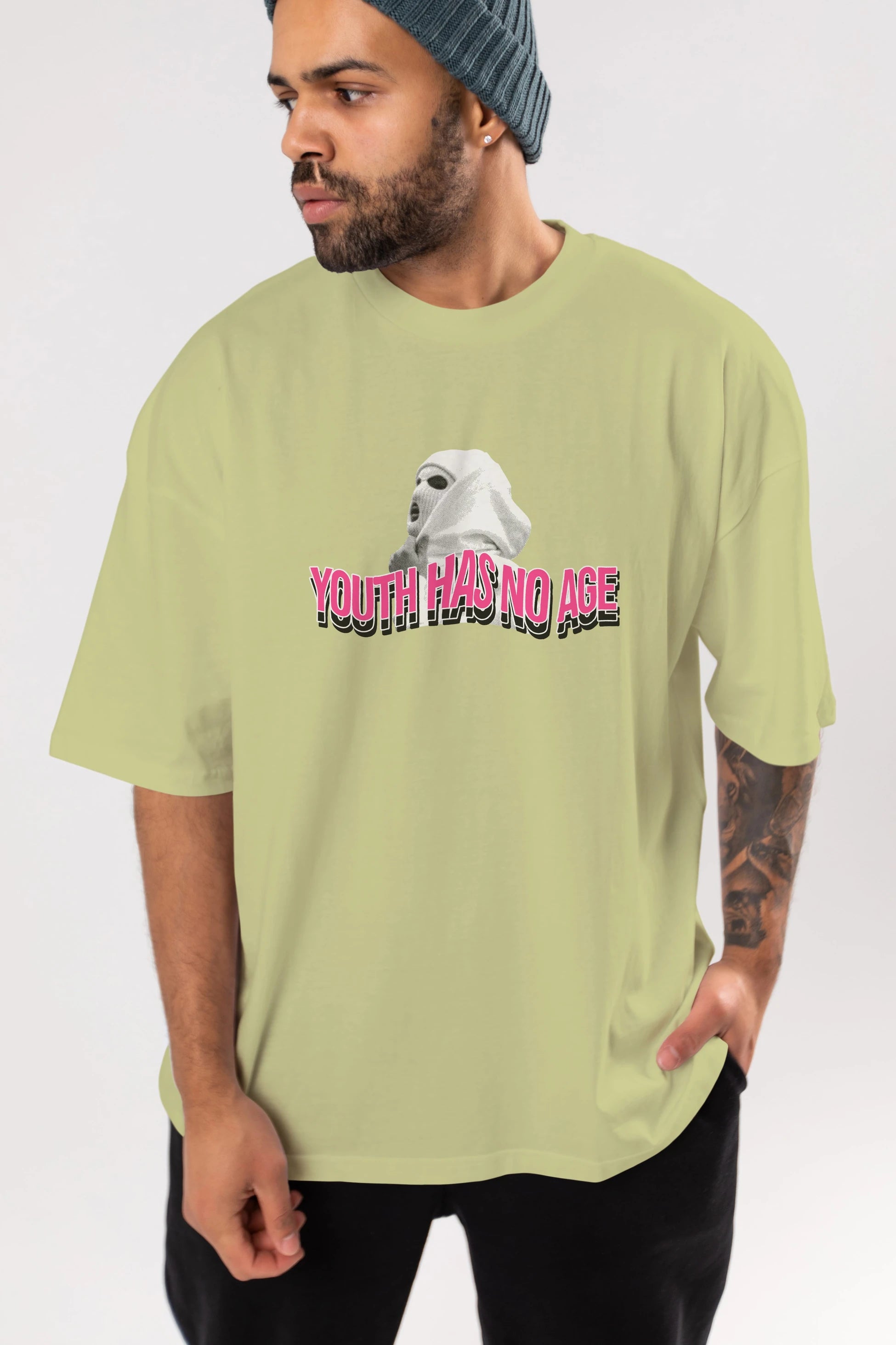 Youth Has No Age Ön Baskılı Oversize t-shirt Erkek Kadın Unisex