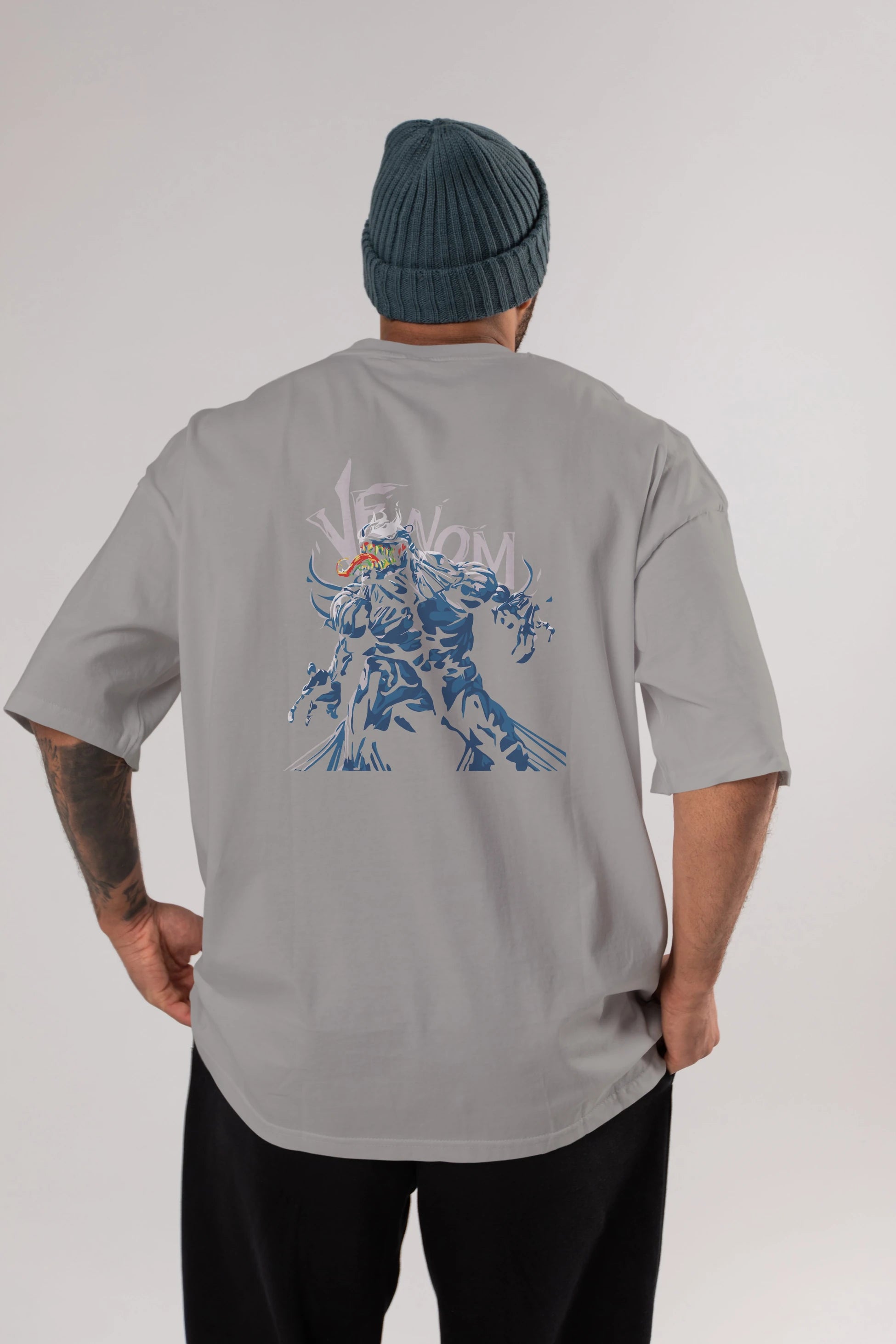 Venom (8) Arka Baskılı Oversize t-shirt Erkek Kadın Unisex %100 Pamuk Bisiklet Yaka tişort