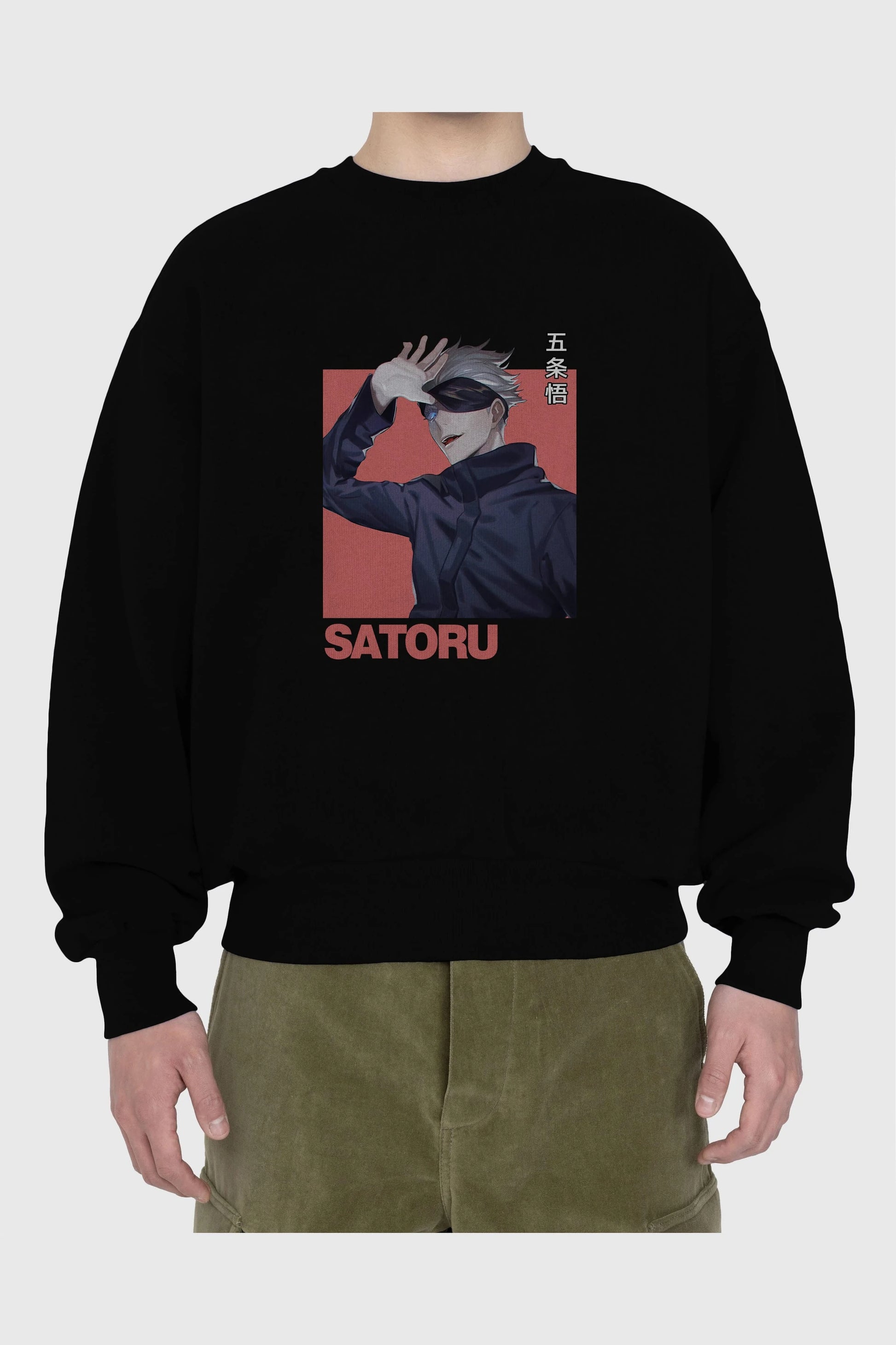 SATORU GOJO 2 Anime Ön Baskılı Oversize Sweatshirt Erkek Kadın Unisex