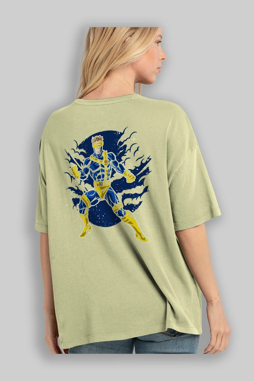CYCLOPS Arka Baskılı Oversize t-shirt Erkek Kadın Unisex %100 Pamuk