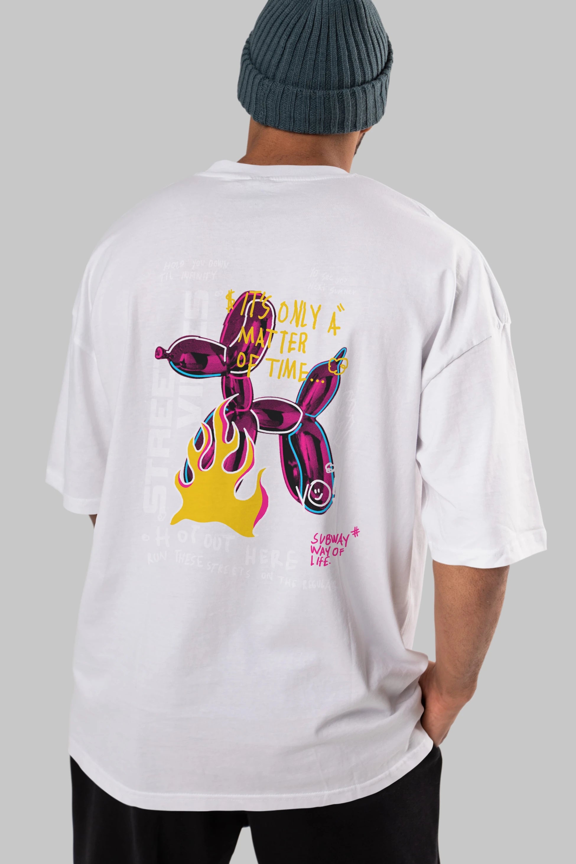 Street Vibes Arka Baskılı Oversize t-shirt Erkek Kadın Unisex