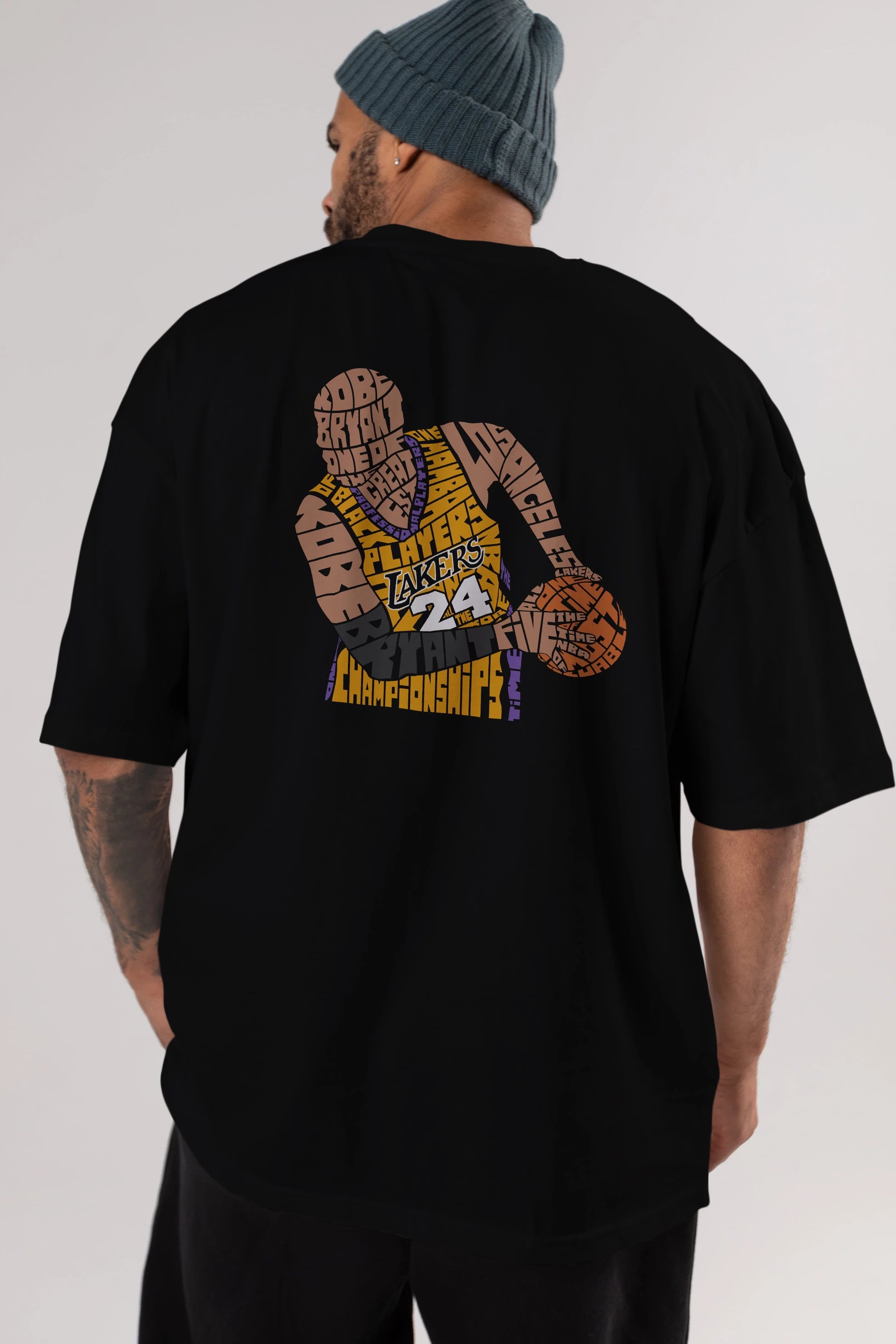 Kobe Bryant Arka Baskılı Oversize t-shirt %100 pamuk Erkek Kadın Unisex