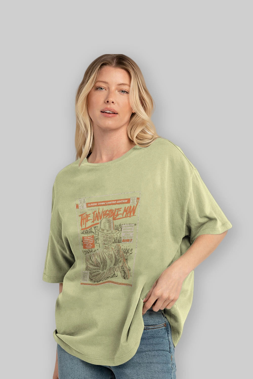 The Invisible Man Ön Baskılı Oversize t-shirt Erkek Kadın Unisex %100 Pamuk tişort