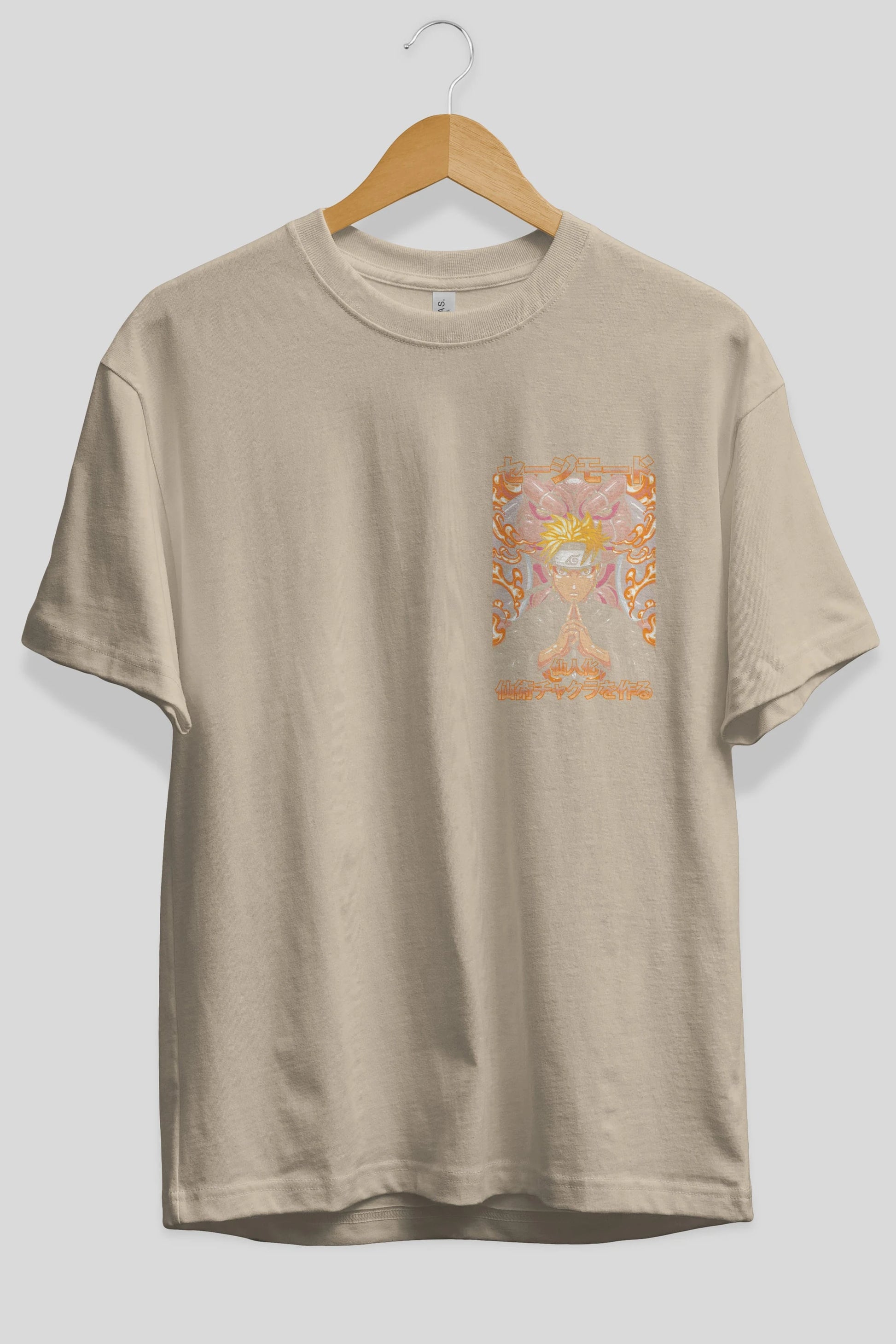 NARUTO (10) Ön Sol Baskılı Oversize t-shirt Erkek Kadın Unisex %100 Pamuk Bisiklet Yaka tişort