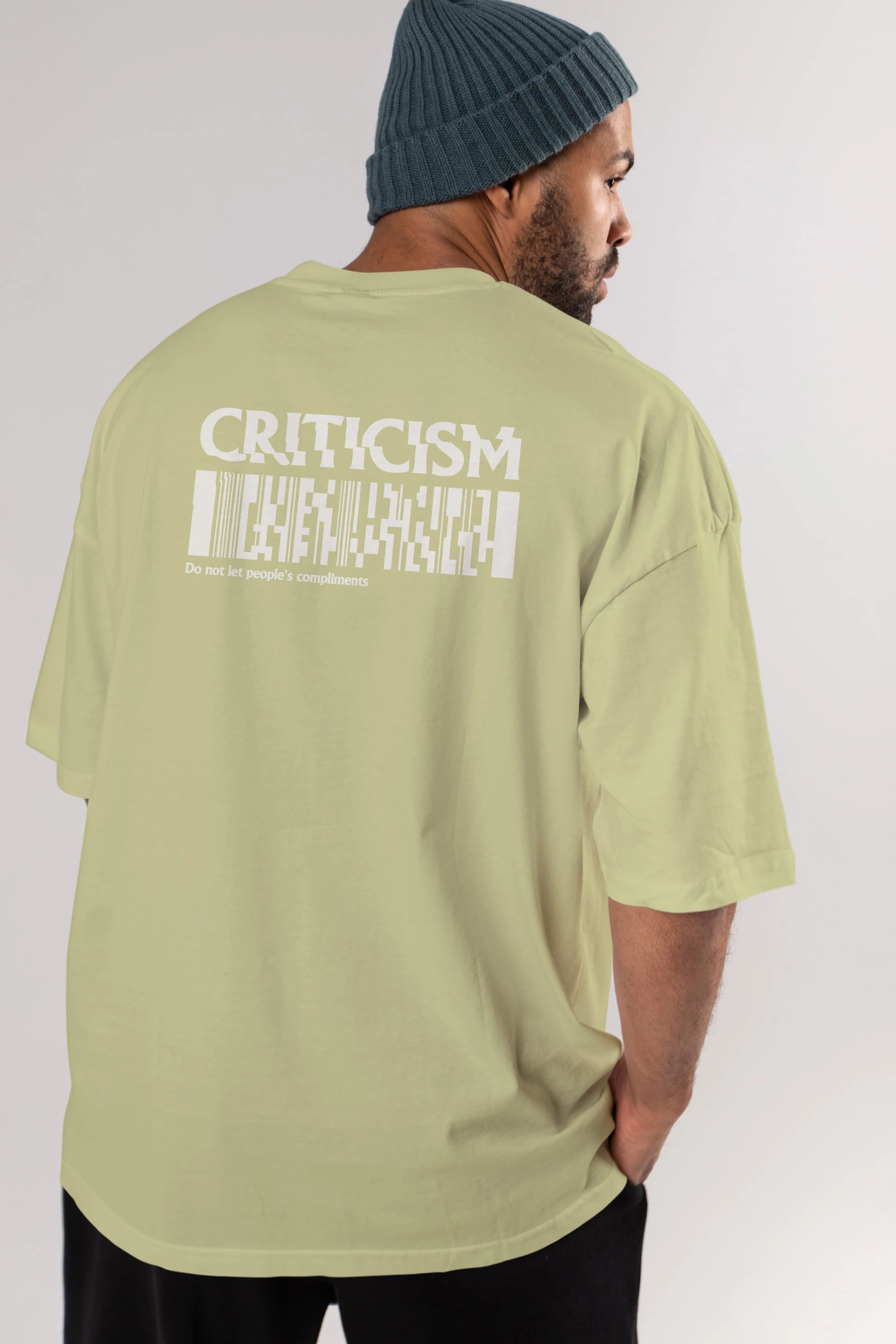 Criticism Streetwear Arka Baskılı Oversize t-shirt Erkek Kadın Unisex