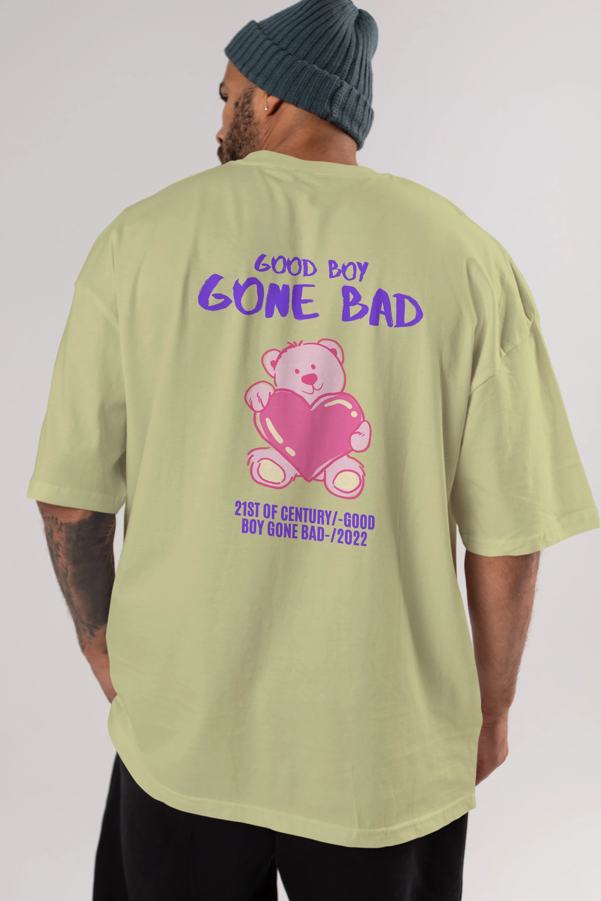 Good Boy Gona Bad Arka Baskılı Oversize t-shirt Erkek Kadın Unisex