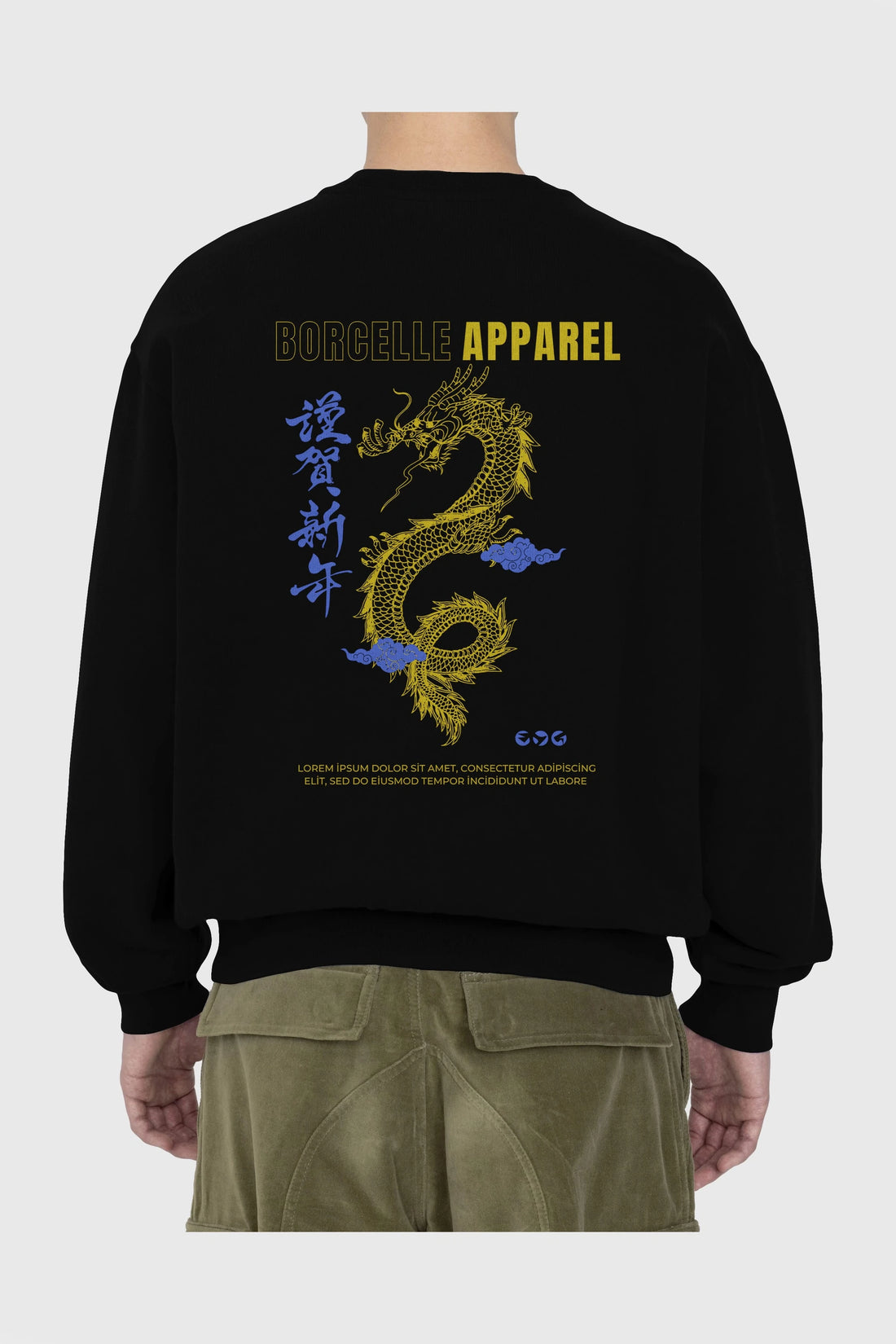 Borcelle Apparel Yazılı Arka Baskılı Oversize Sweatshirt Erkek Kadın Unisex