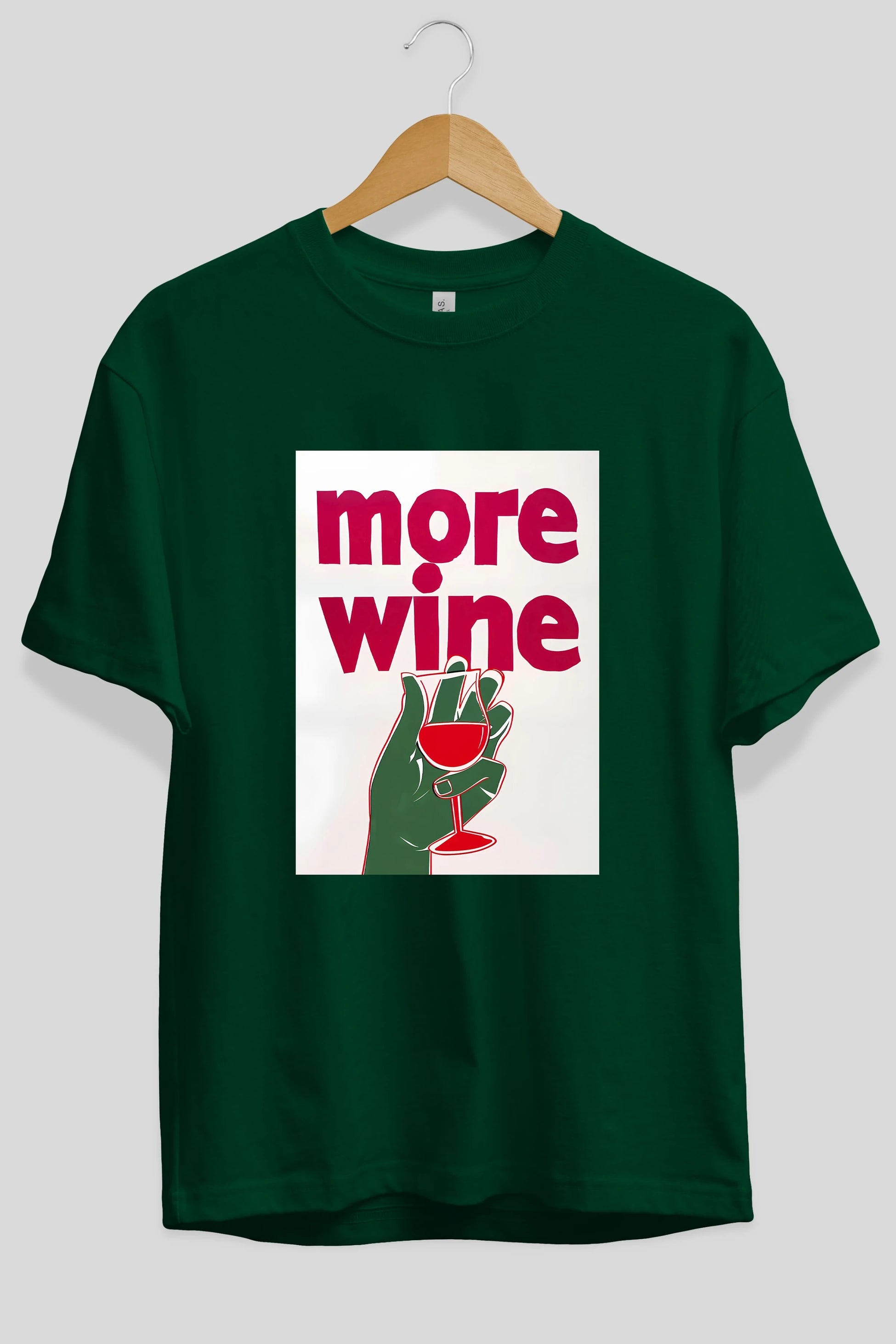 More Wine 3 Ön Baskılı Oversize t-shirt Erkek Kadın Unisex %100 Pamuk Bisiklet Yaka tişort