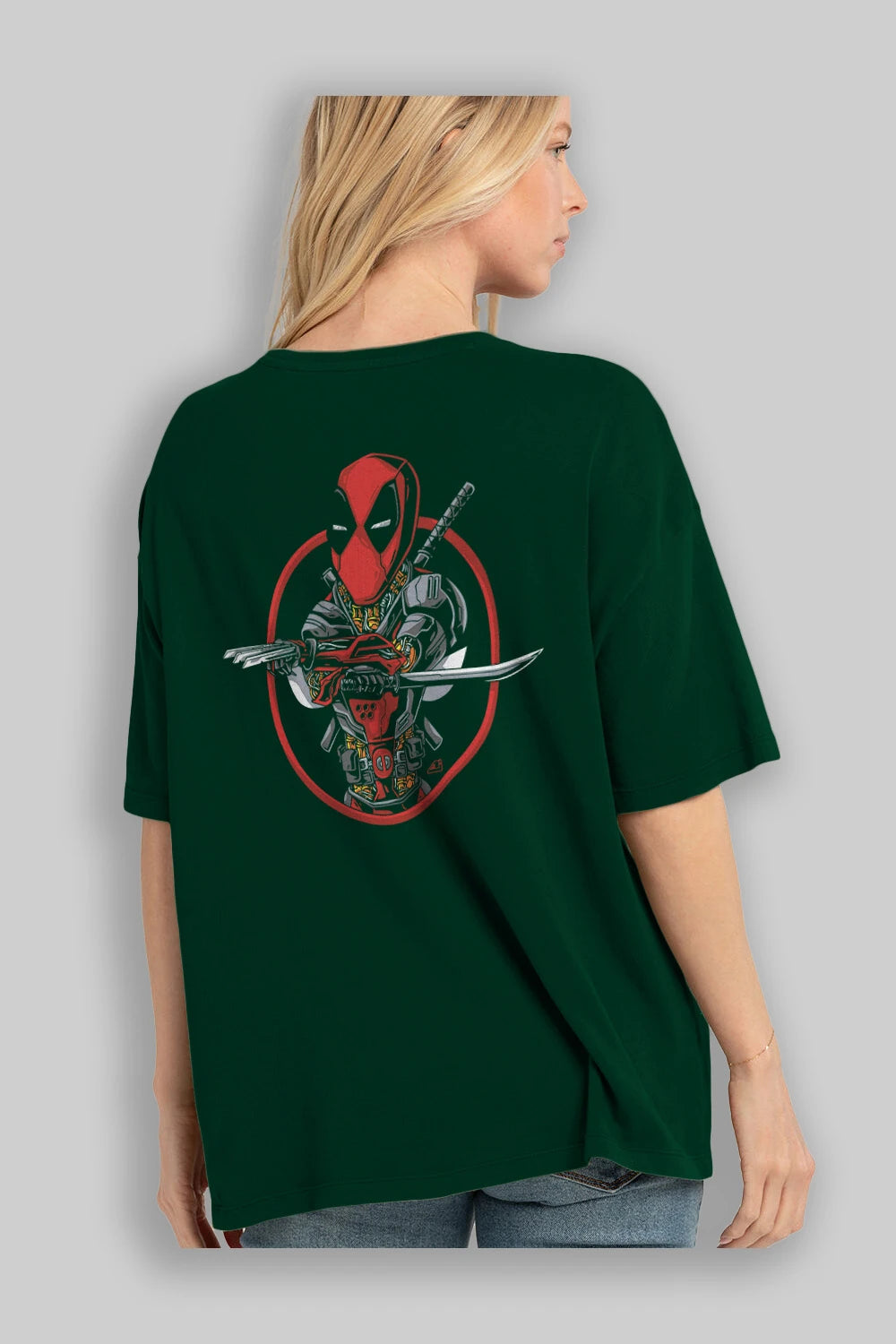 Deadpool (5) Arka Baskılı Oversize t-shirt Erkek Kadın Unisex %100 Pamuk Bisiklet Yaka tişort