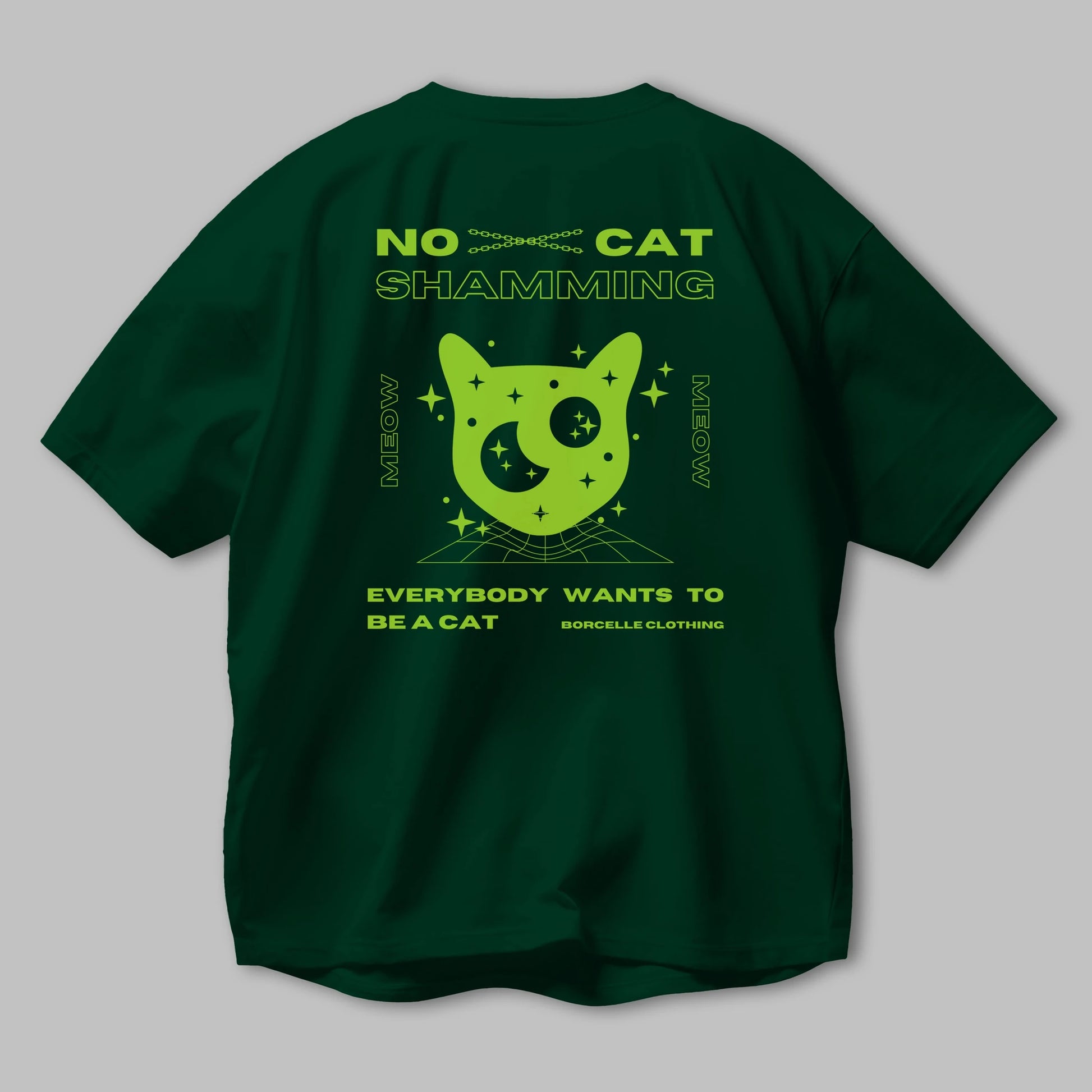 No Cat Shamming Yazılı Arka Baskılı Oversize t-shirt Erkek Kadın Unisex
