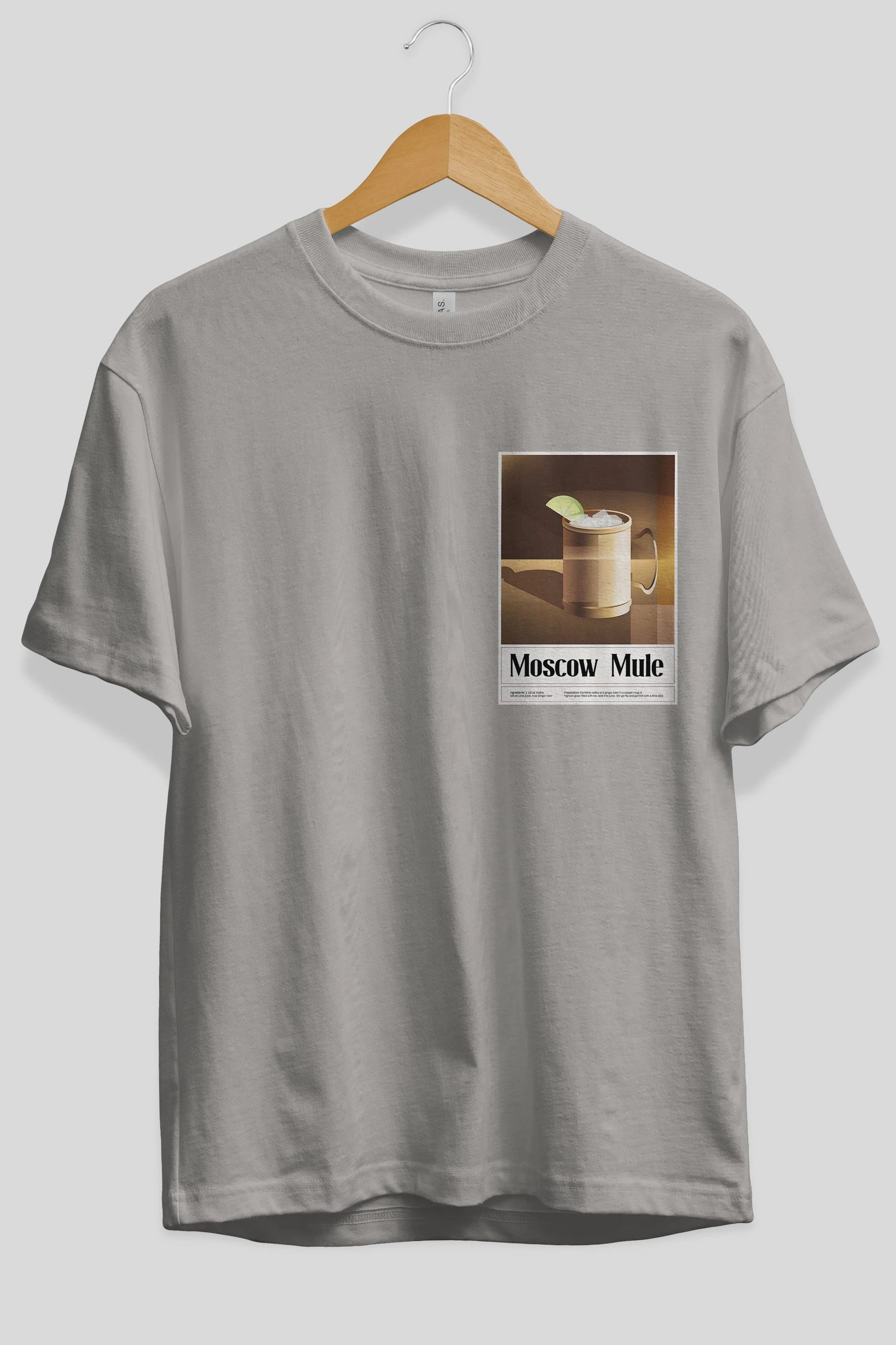 Moscow Mule 3 Ön Sol Baskılı Oversize t-shirt Erkek Kadın Unisex %100 Pamuk Bisiklet Yaka tişort