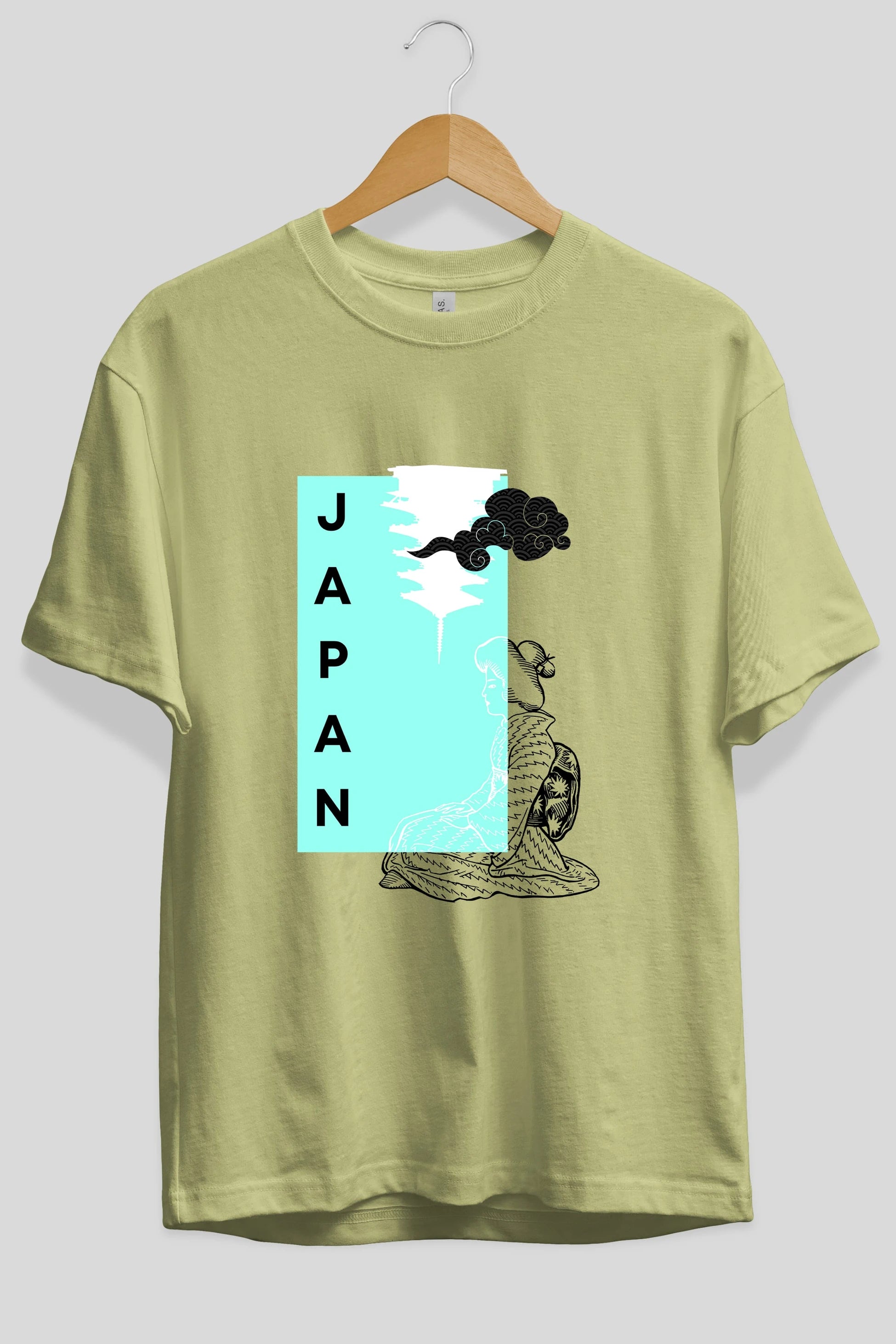 Japan Yazılı Streetwear Ön Baskılı Oversize t-shirt Erkek Kadın Unisex