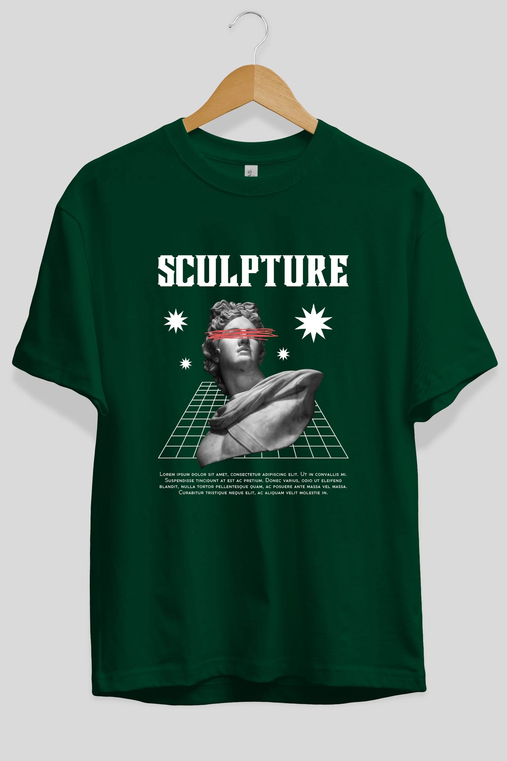 Sculpture Yazılı Ön Baskılı Oversize t-shirt Erkek Kadın Unisex