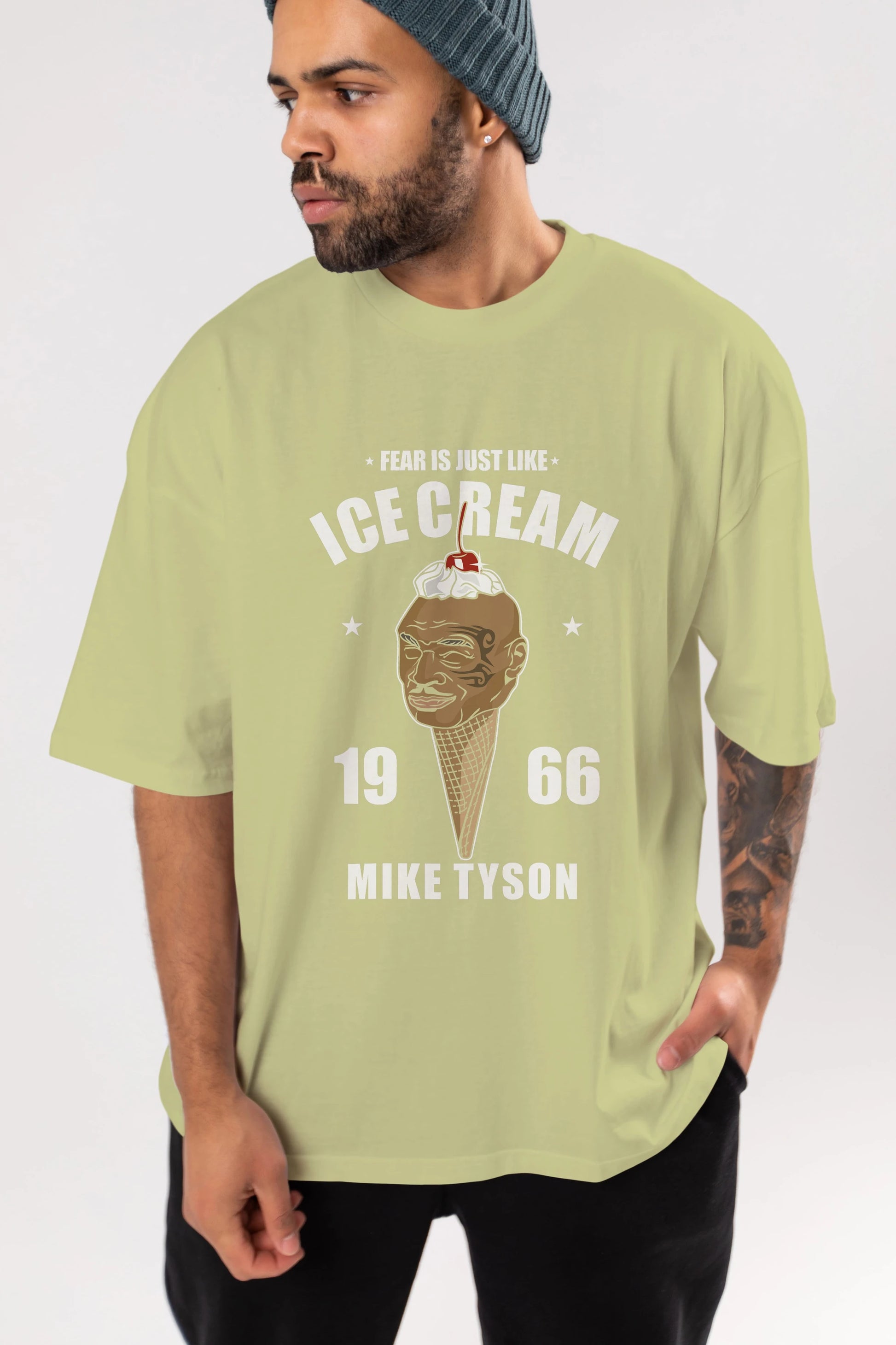 Tyson Ice Cream Ön Baskılı Oversize t-shirt Erkek Kadın Unisex %100 Pamuk tişort