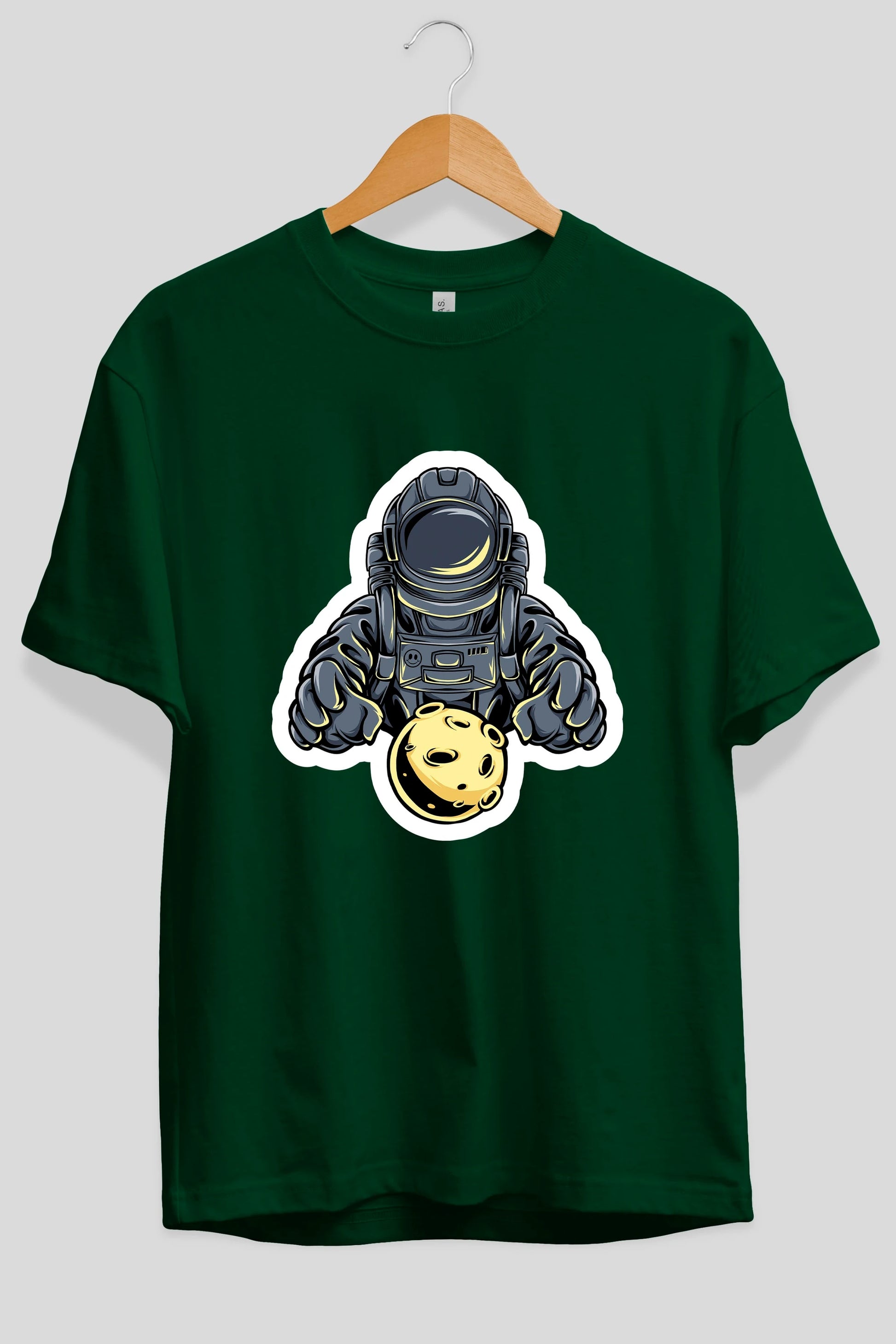 Astromoon sticker Ön Baskılı Oversize t-shirt Erkek Kadın Unisex