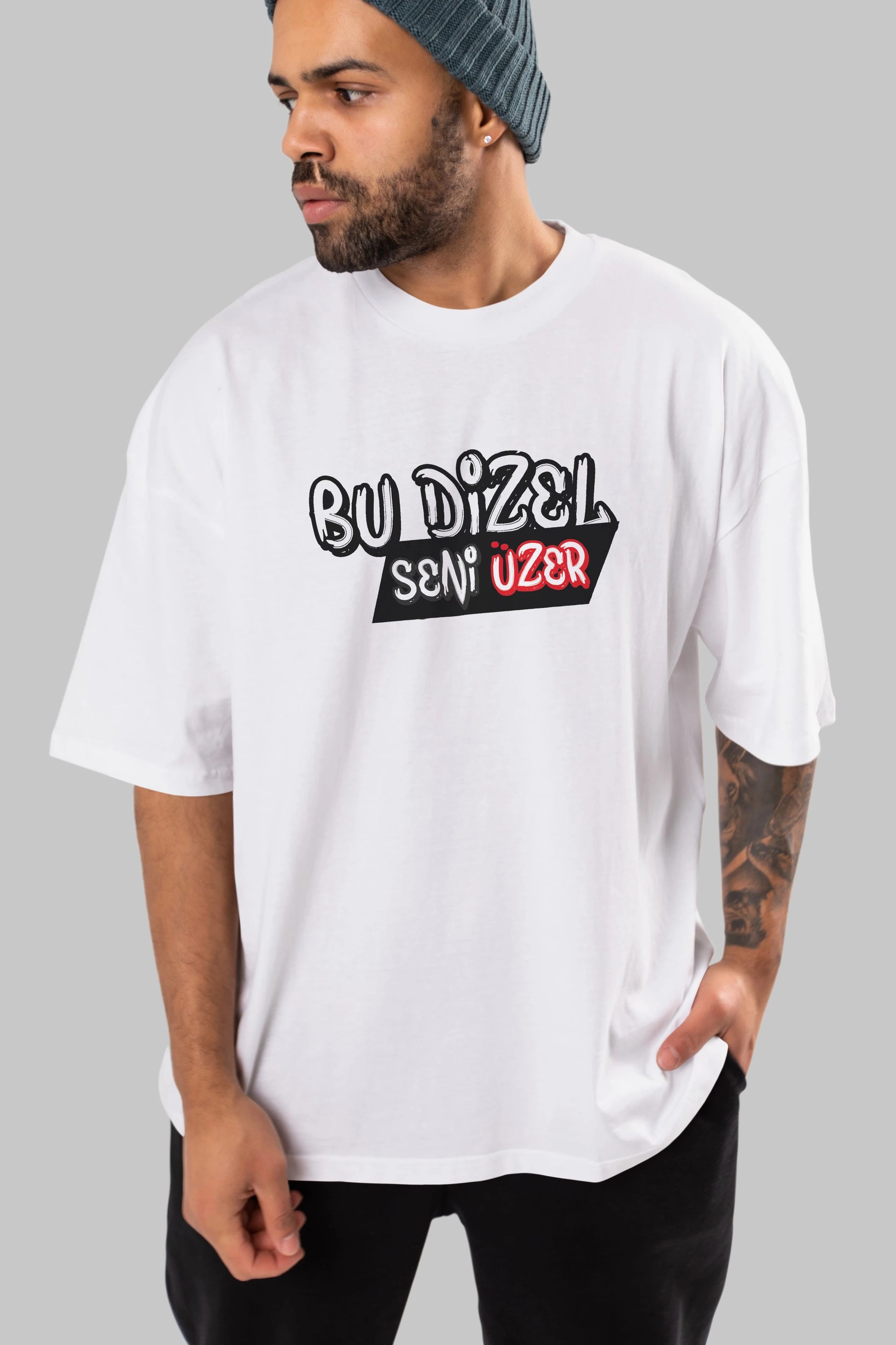 Bu Dizel Seni Üzer Ön Baskılı Oversize t-shirt %100 pamuk Erkek Kadın Unisex