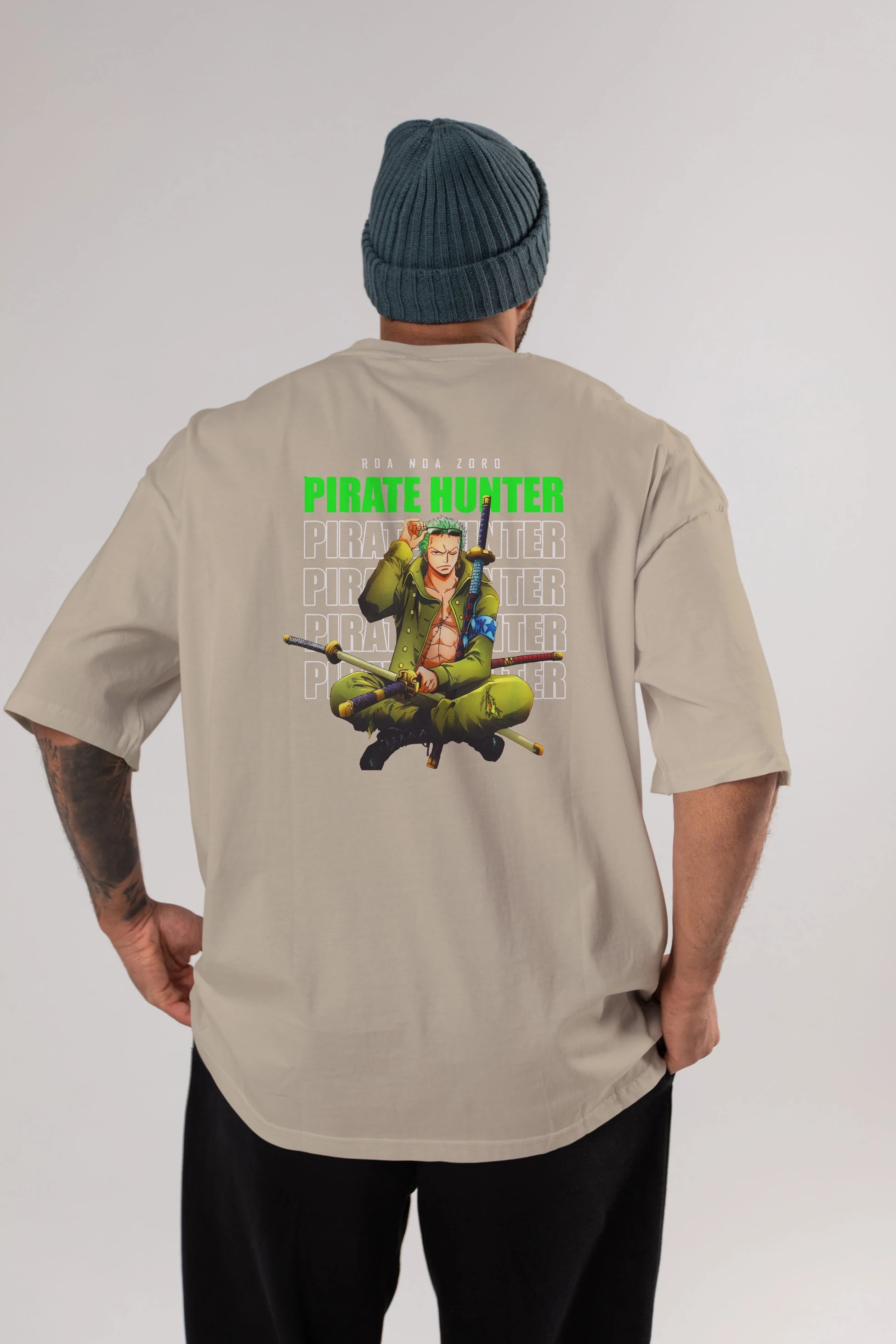 Roronoa Zoro 4 Anime Arka Baskılı Oversize t-shirt Erkek Kadın Unisex %100 pamuk tişort