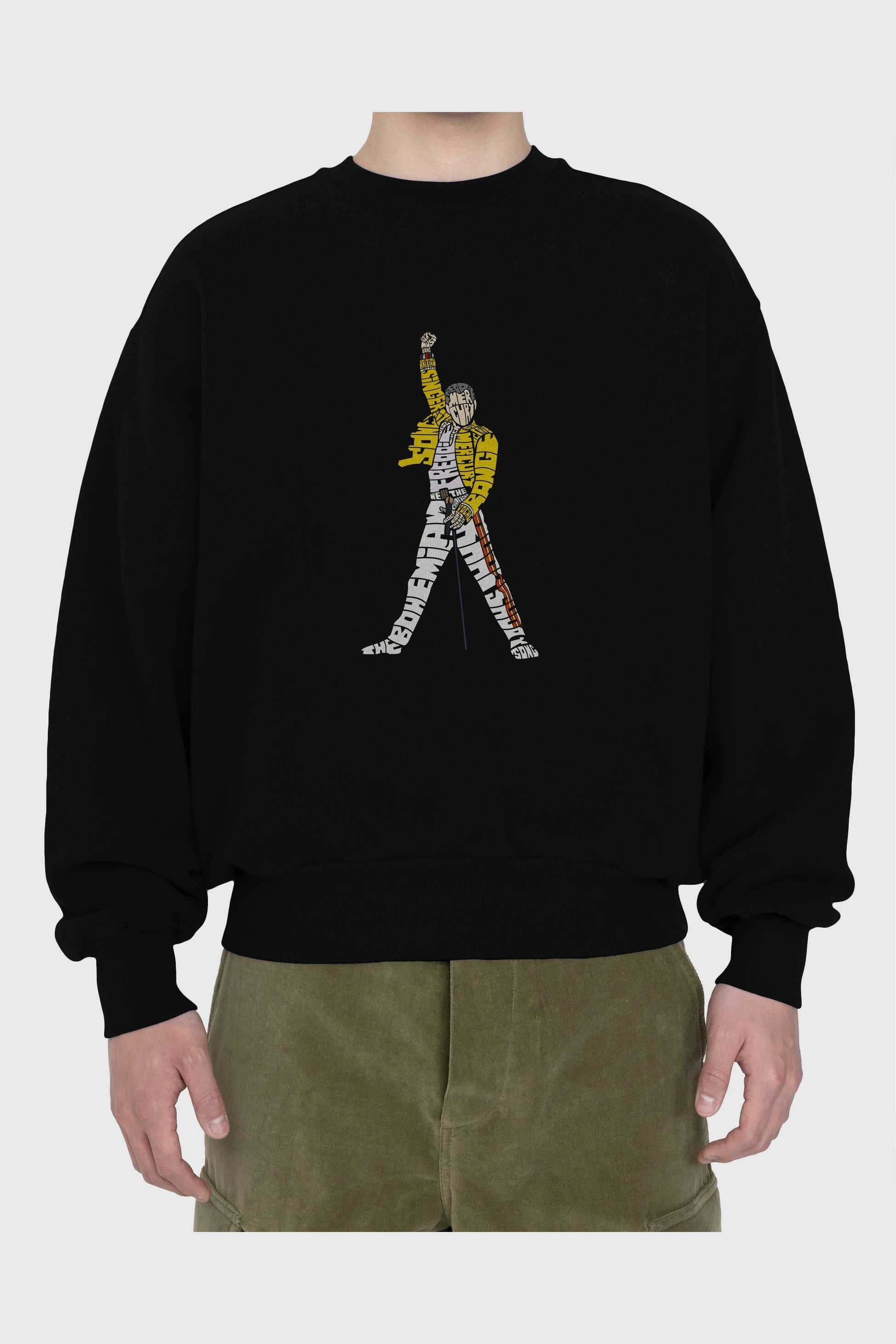 Freddy Mercury Ön Baskılı Oversize Sweatshirt Erkek Kadın Unisex