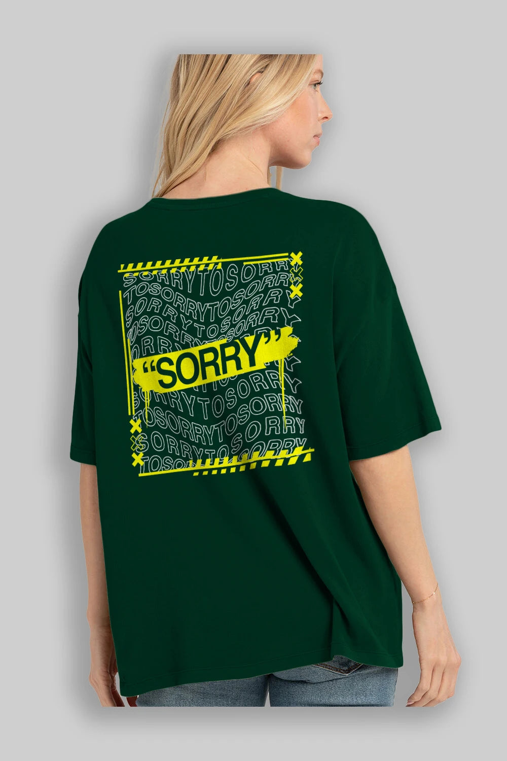 Sorry to Sorry Arka Baskılı Oversize t-shirt Erkek Kadın Unisex