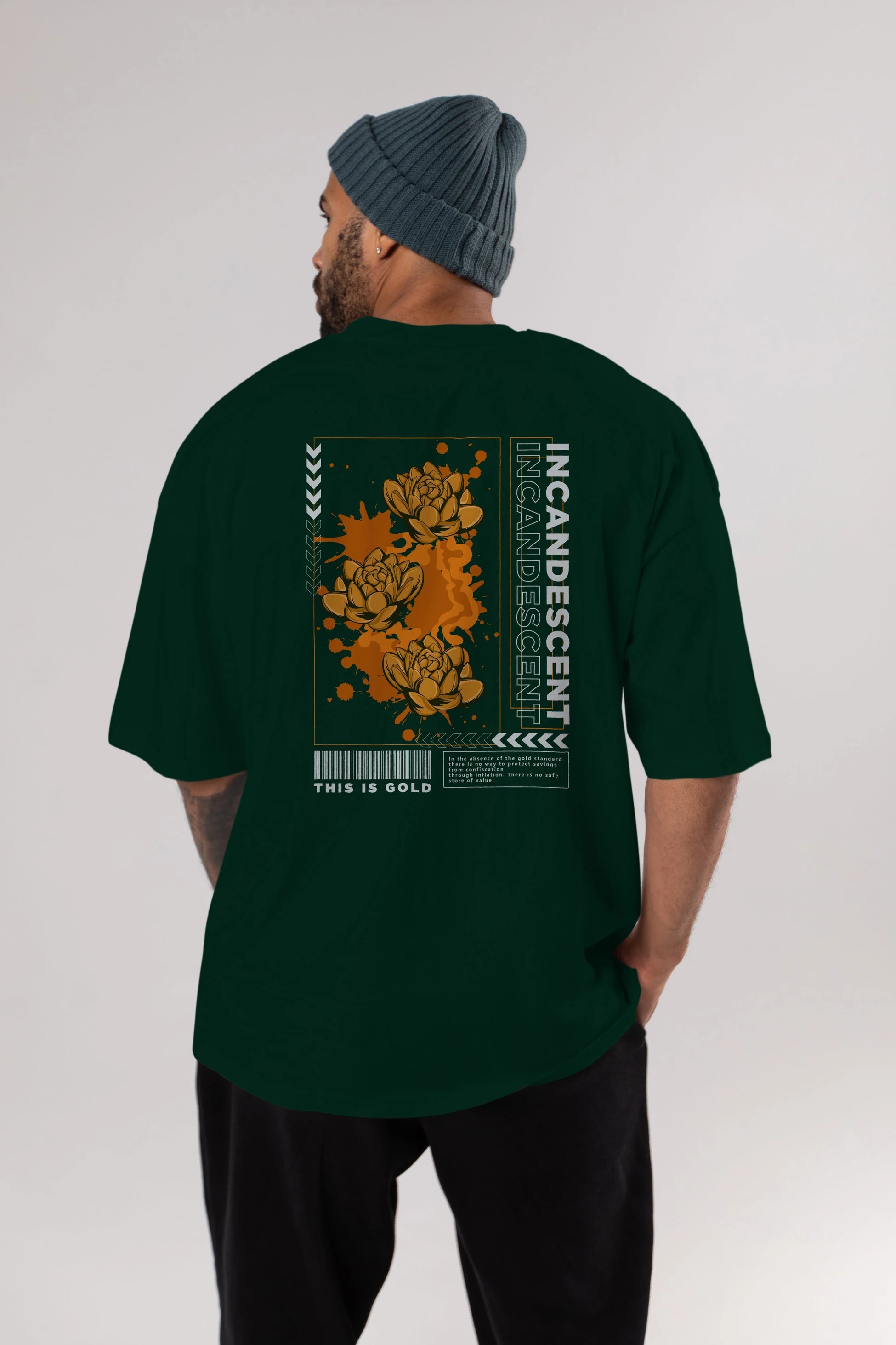 Incandescent Arka Baskılı Oversize t-shirt Erkek Kadın Unisex