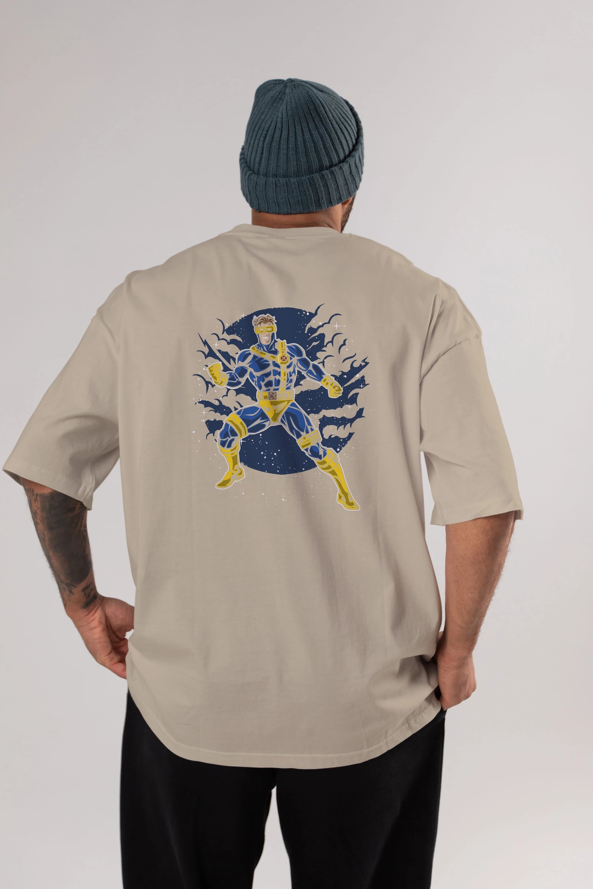 CYCLOPS Arka Baskılı Oversize t-shirt Erkek Kadın Unisex %100 Pamuk