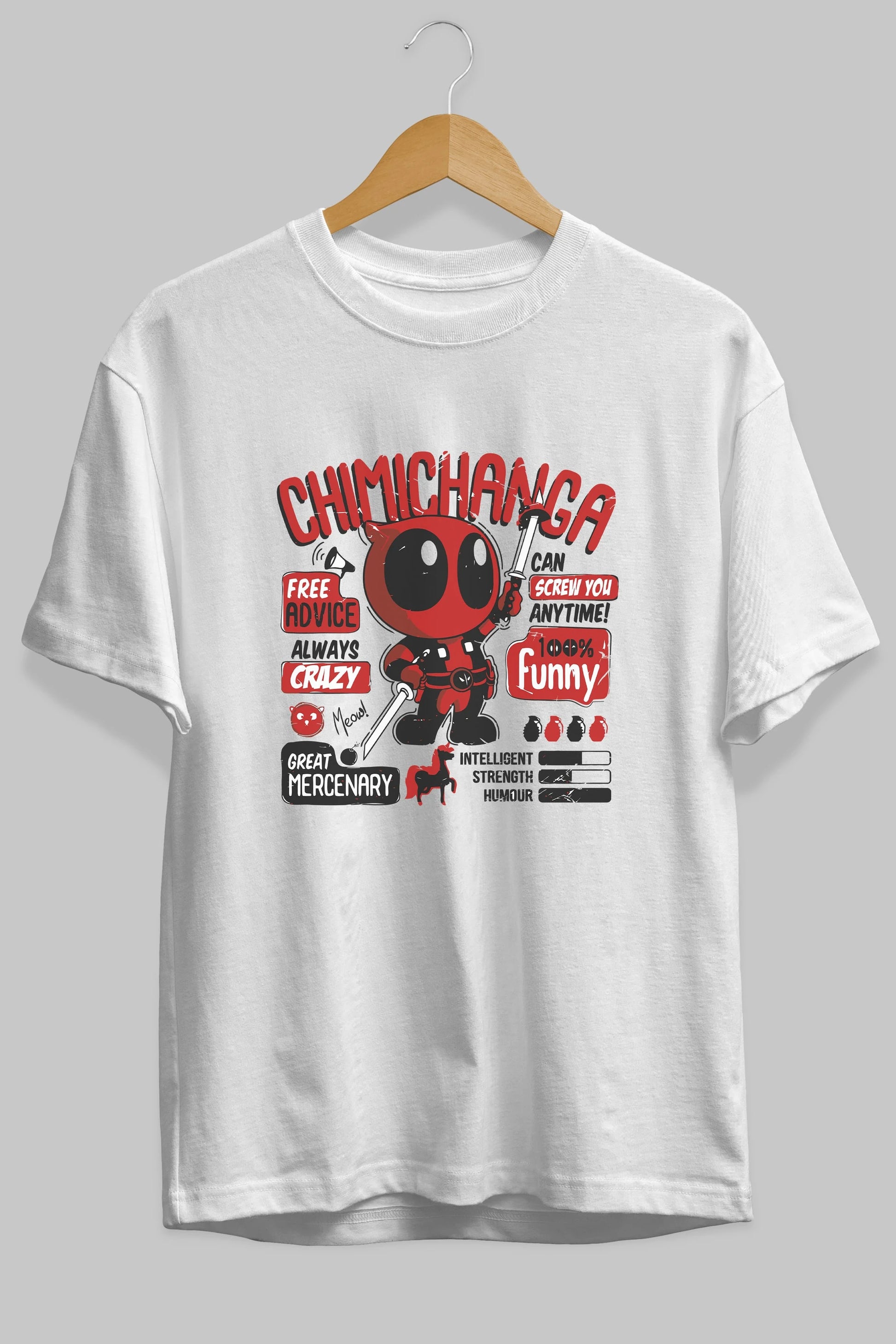 Deadpool (9) Ön Baskılı Oversize t-shirt Erkek Kadın Unisex %100 Pamuk Bisiklet Yaka tişort