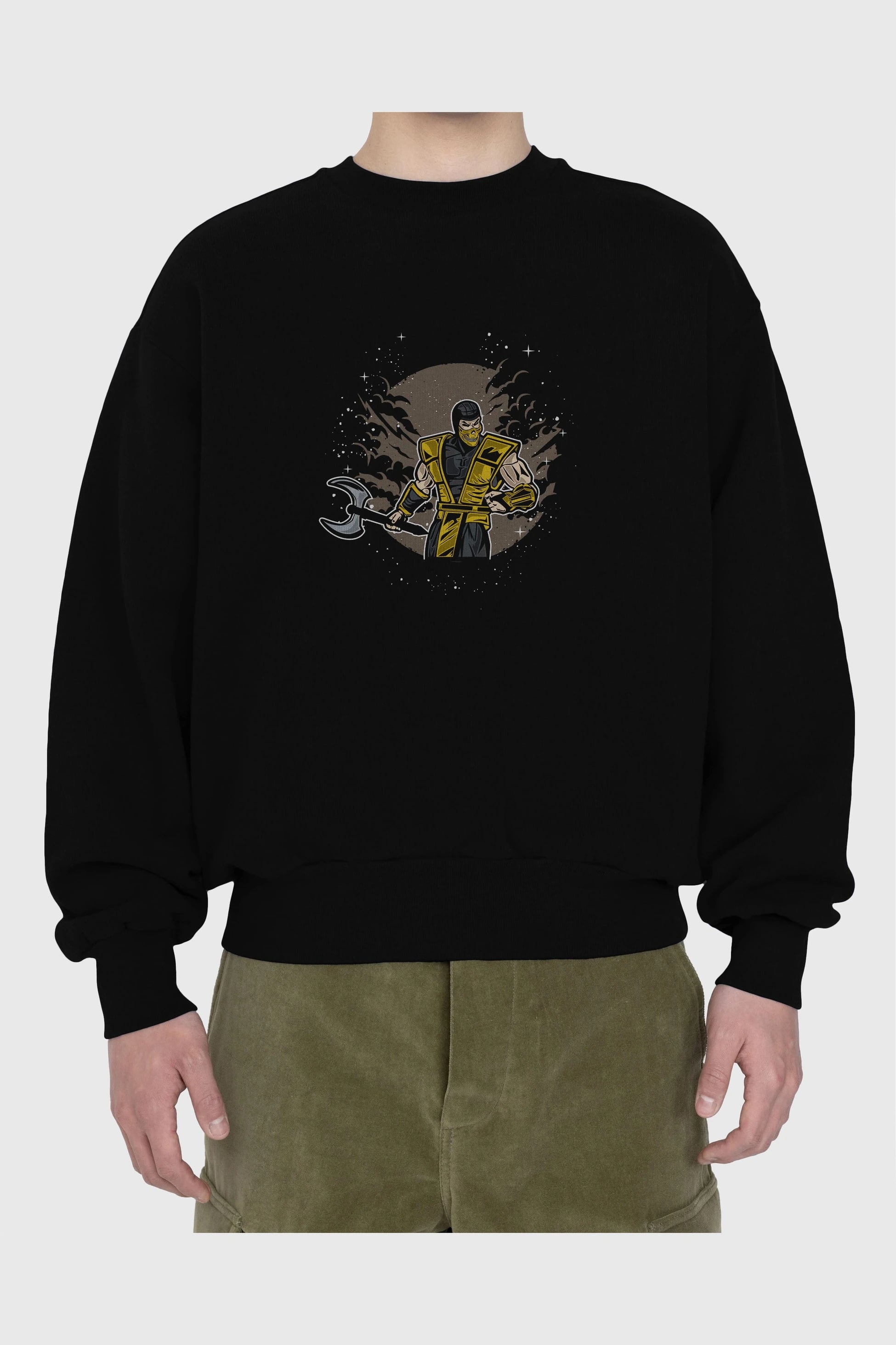 SCORPION Ön Baskılı Oversize Sweatshirt Erkek Kadın Unisex