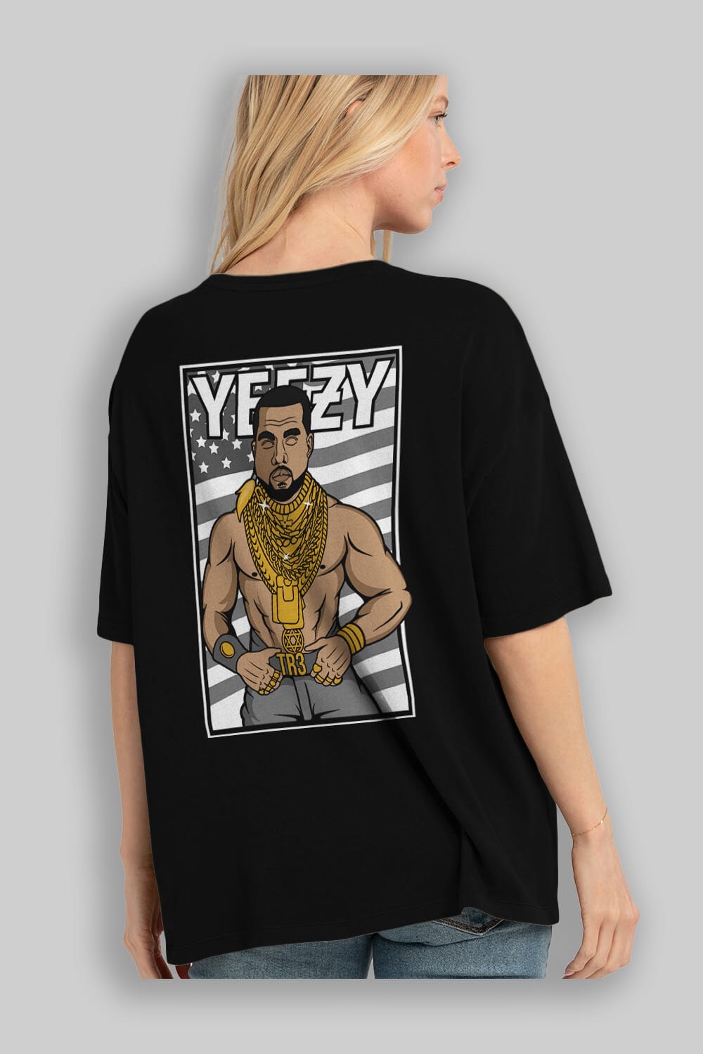 Mr.T Arka Baskılı Oversize t-shirt Erkek Kadın Unisex %100 Pamuk tişort