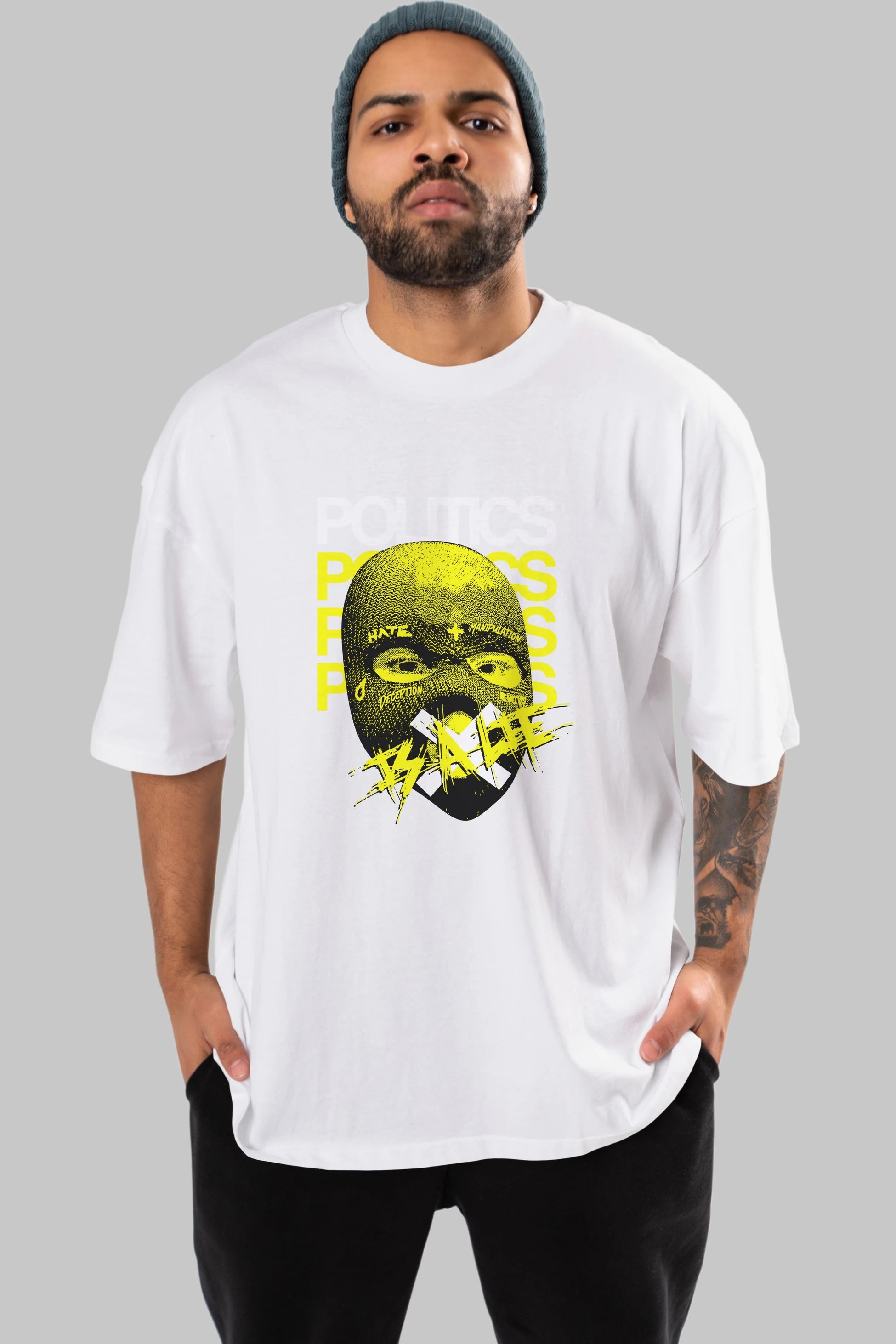 Politics is a Lie Ön Baskılı Oversize t-shirt Erkek Kadın Unisex