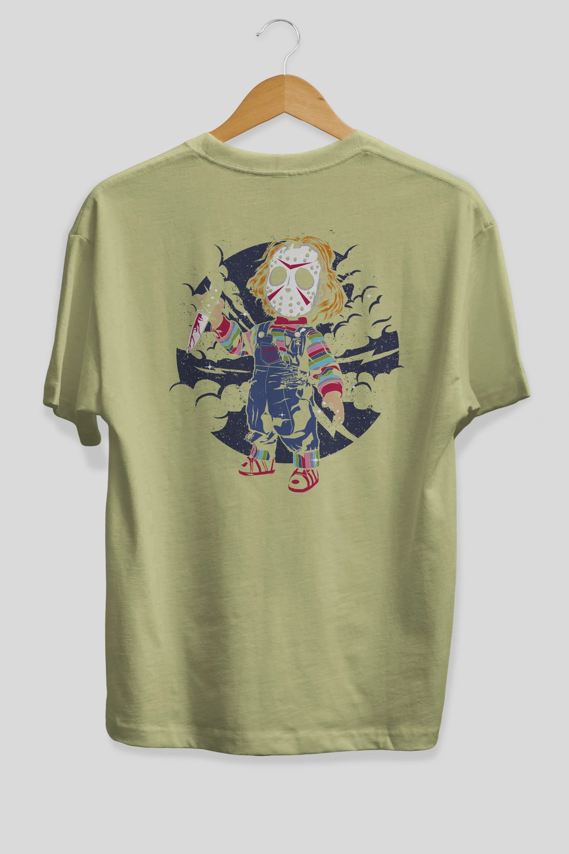 Chucky Arka Baskılı Oversize t-shirt Erkek Kadın Unisex %100 Pamuk