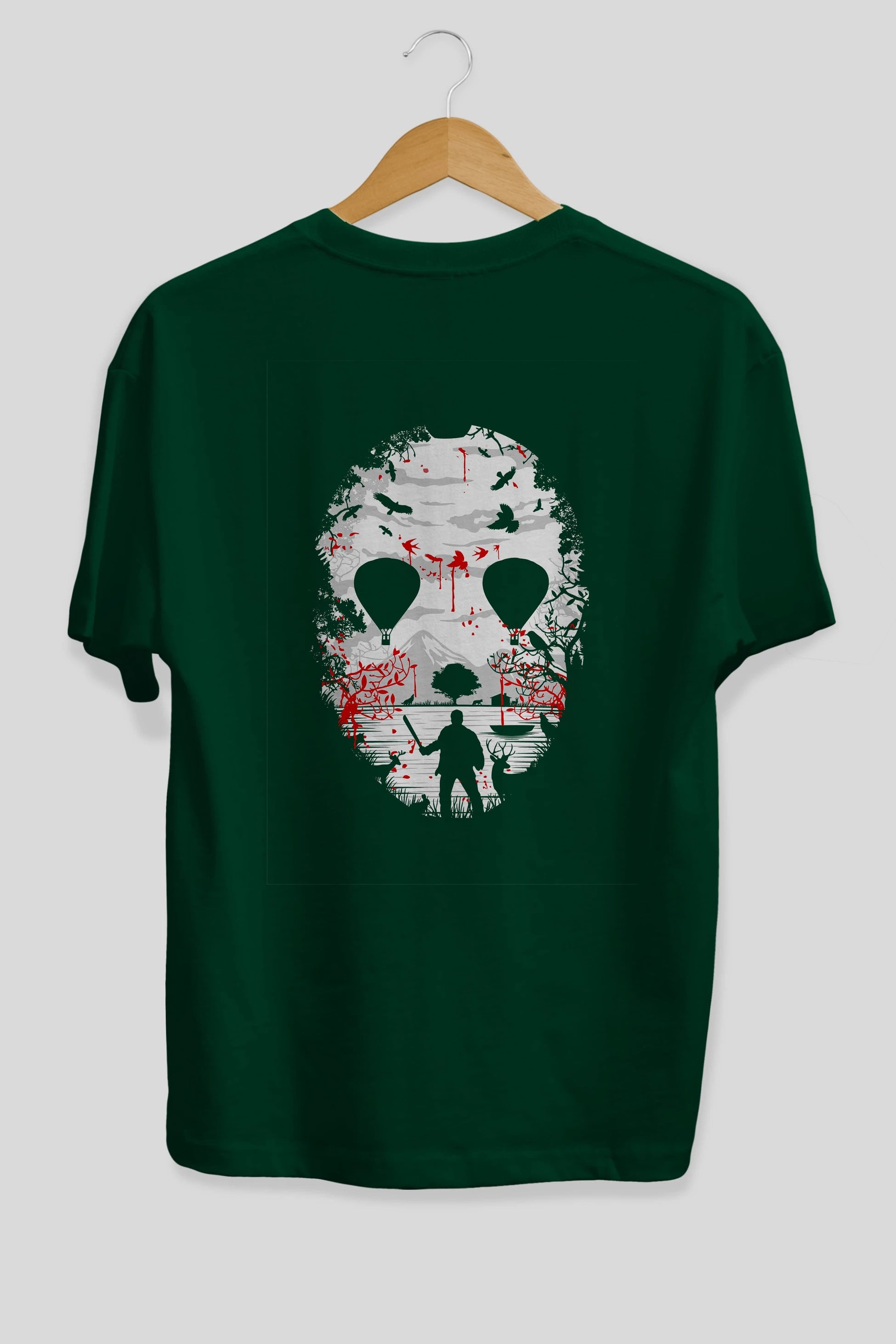Crystal Lake Arka Baskılı Oversize t-shirt %100 pamuk Erkek Kadın Unisex