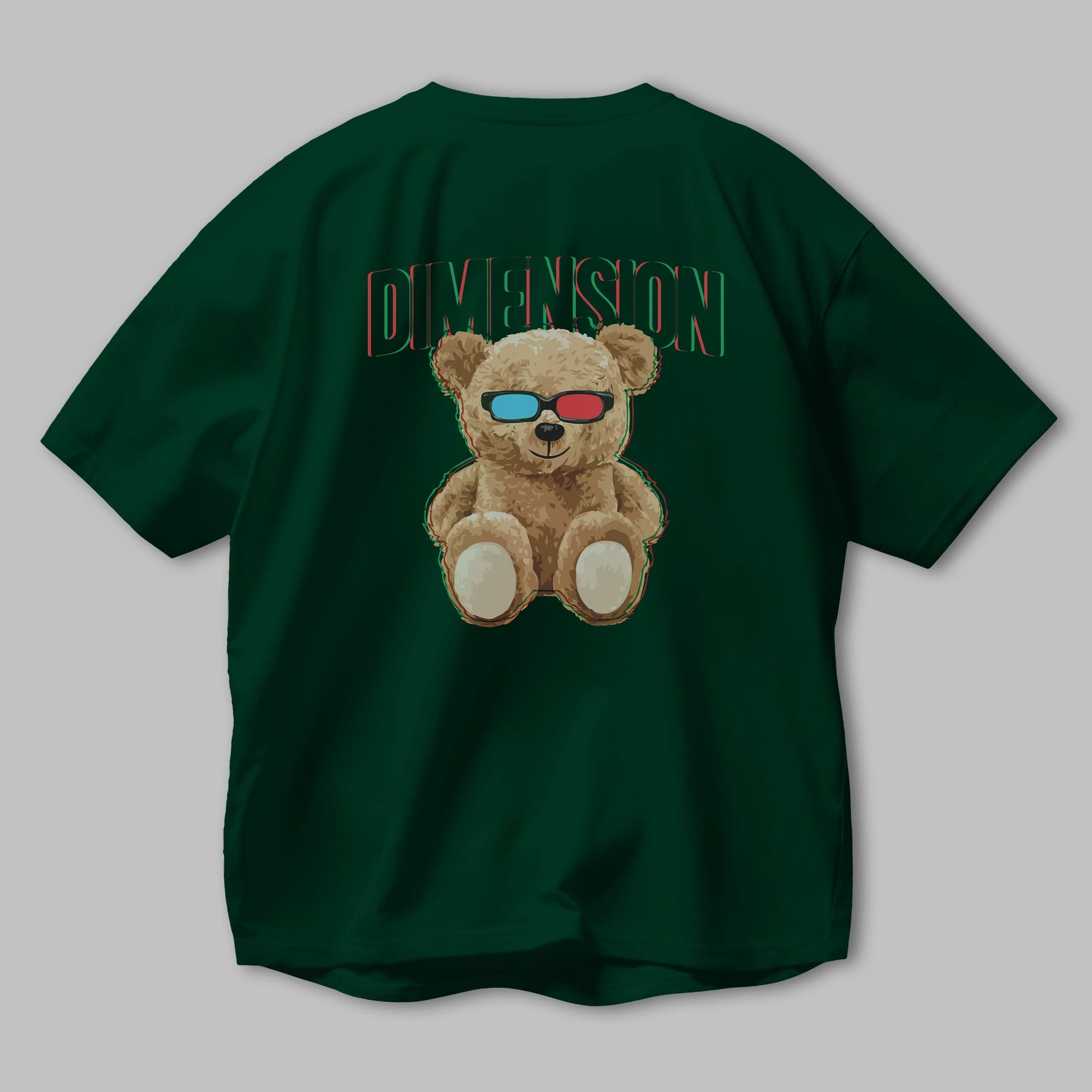 Teddy Bear Dimension Arka Baskılı Oversize t-shirt Erkek Kadın Unisex %100 Pamuk