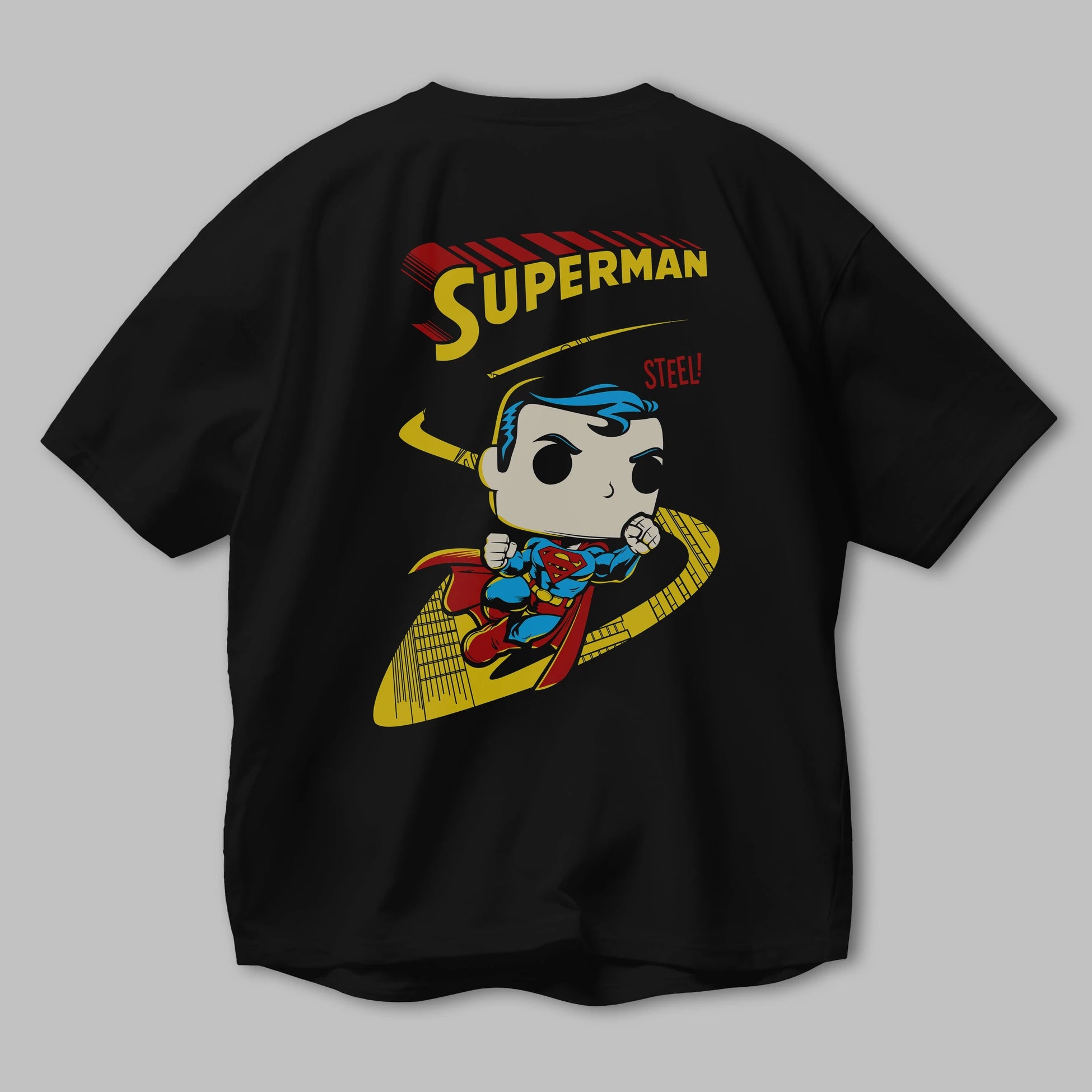 Superman (2) Arka Baskılı Oversize t-shirt Erkek Kadın Unisex %100 Pamuk Bisiklet Yaka tişort