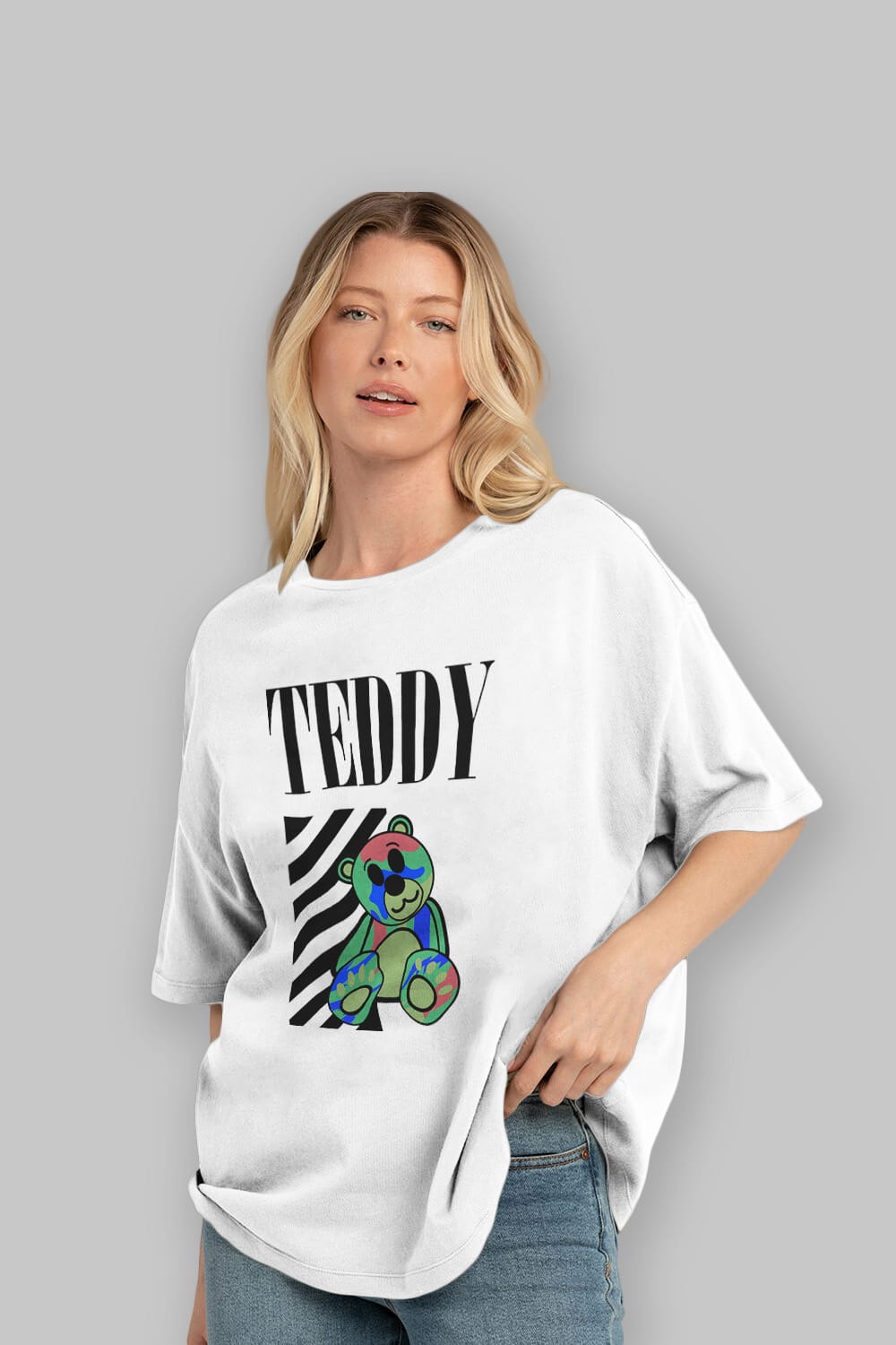 Teddy Bear 2 Ön Baskılı Oversize t-shirt Erkek Kadın Unisex