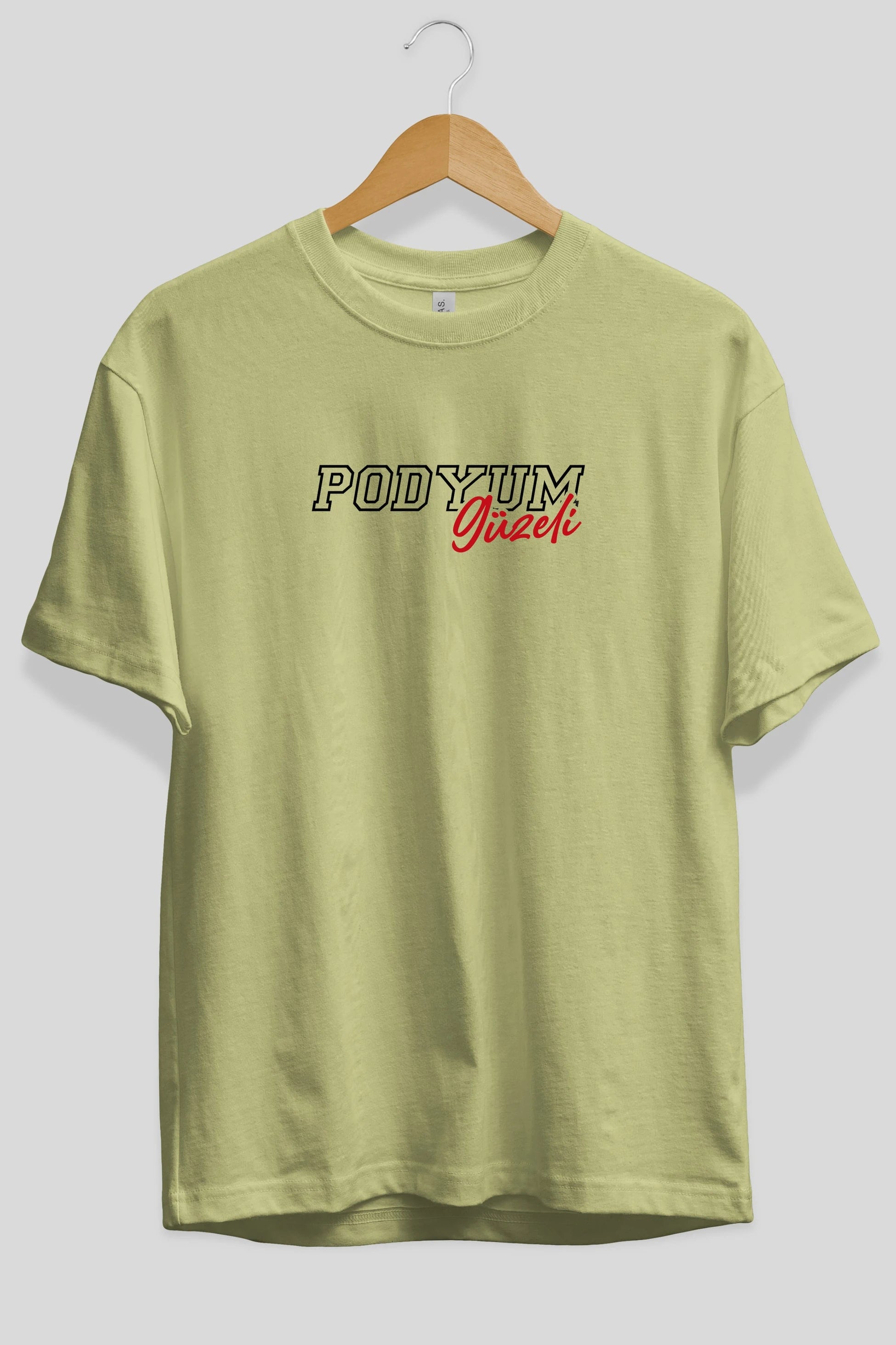 Podyum Güzeli Ön Baskılı Oversize t-shirt %100 pamuk Erkek Kadın Unisex