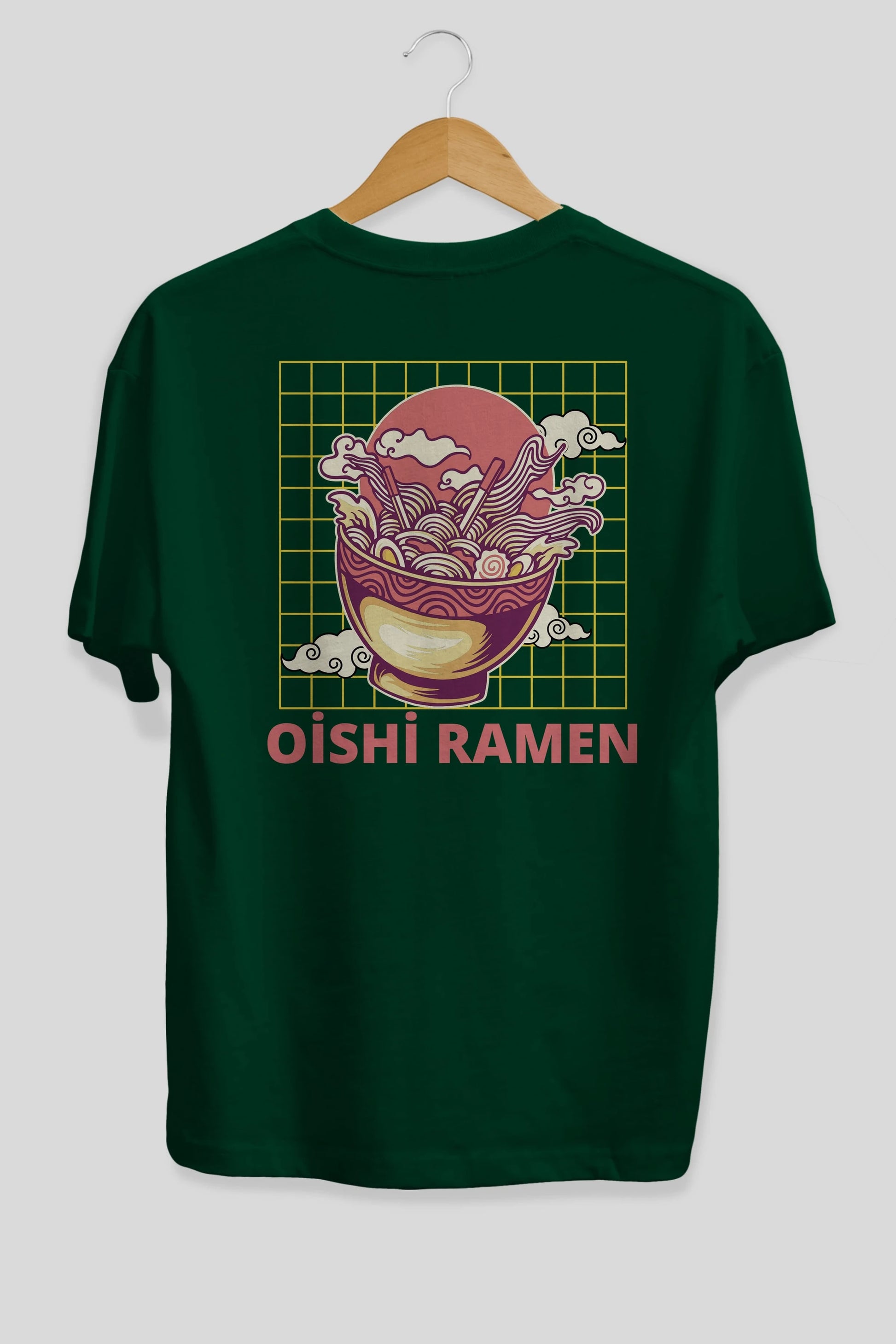 Oishi Ramen Yazılı Arka Baskılı Oversize t-shirt Erkek Kadın Unisex