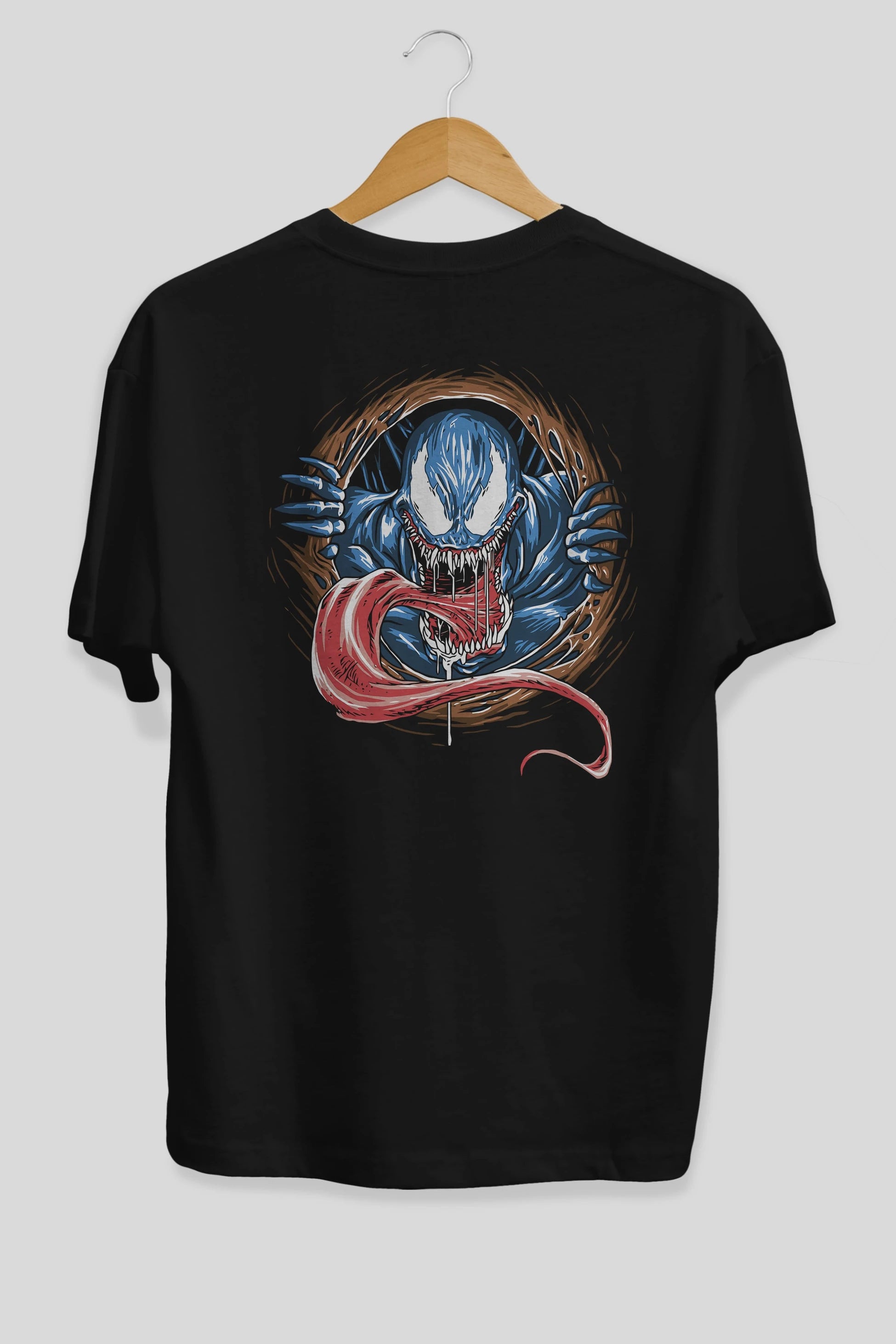 Venom (7) Arka Baskılı Oversize t-shirt Erkek Kadın Unisex %100 Pamuk Bisiklet Yaka tişort