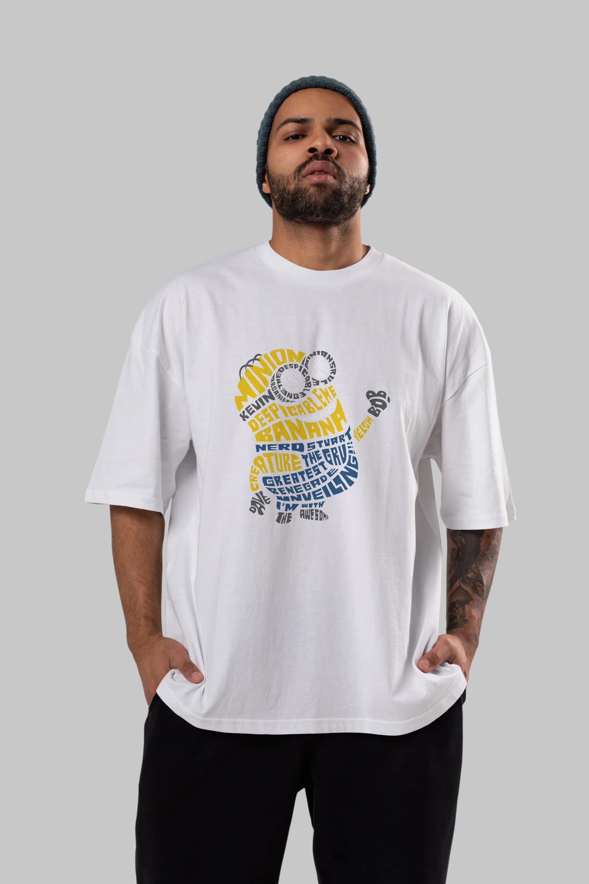 Minion Ön Baskılı Oversize t-shirt %100 pamuk Erkek Kadın Unisex