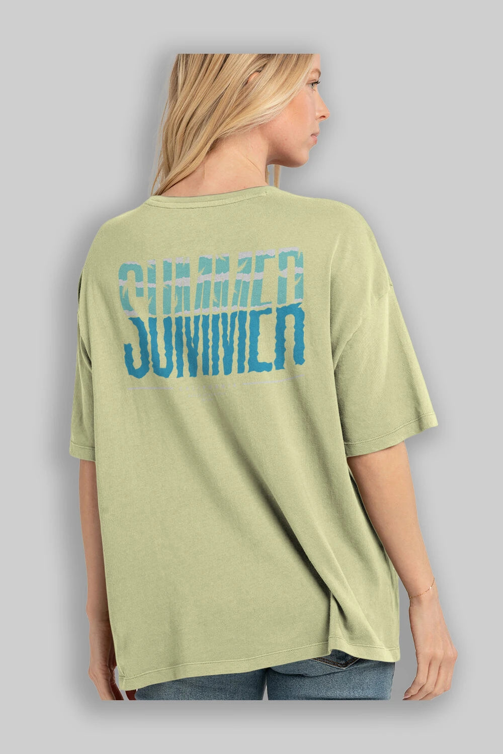Summer California Arka Baskılı Oversize t-shirt Erkek Kadın Unisex