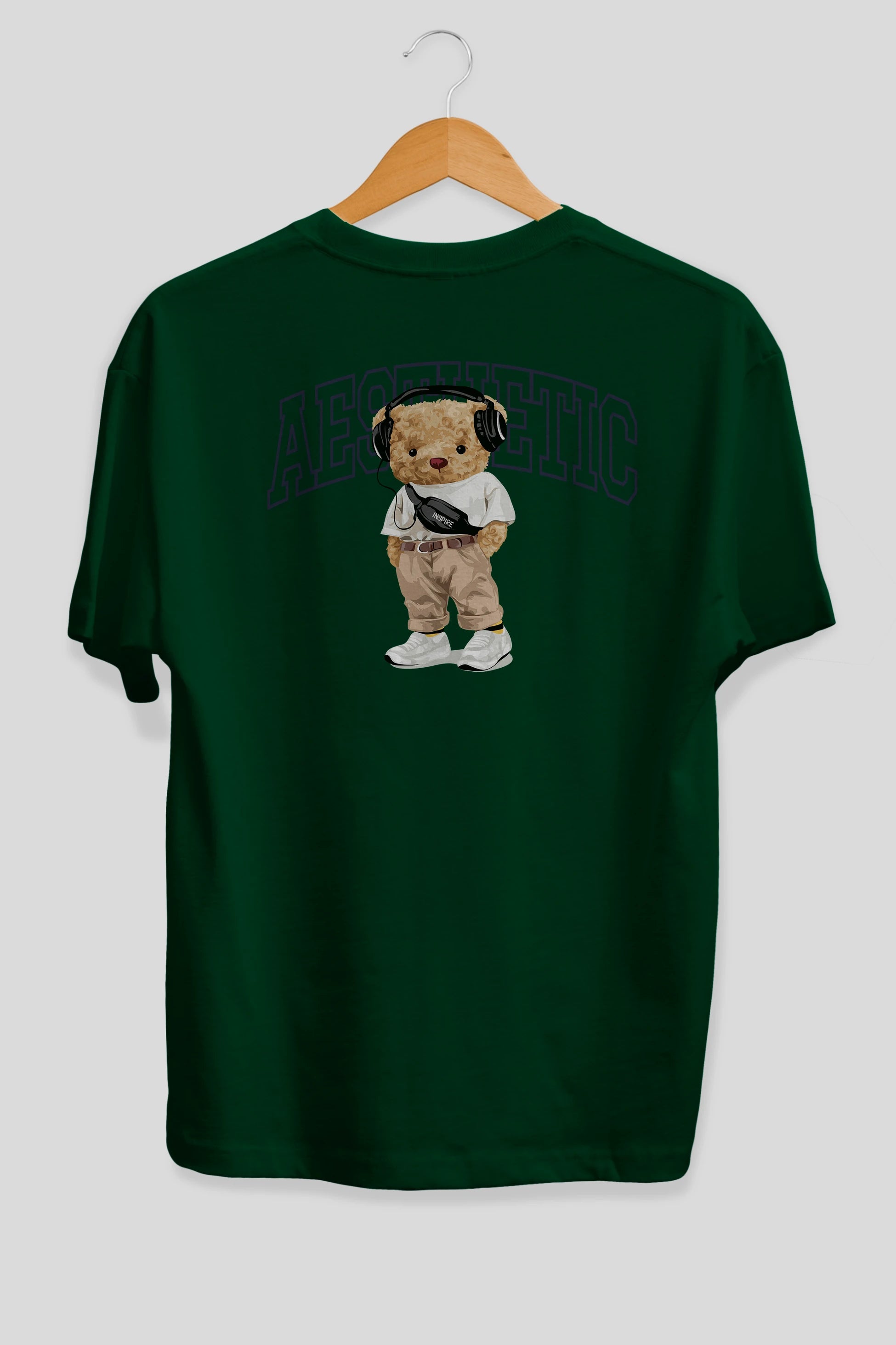 Teddy Bear Aesthetıc Arka Baskılı Oversize t-shirt Erkek Kadın Unisex %100 Pamuk