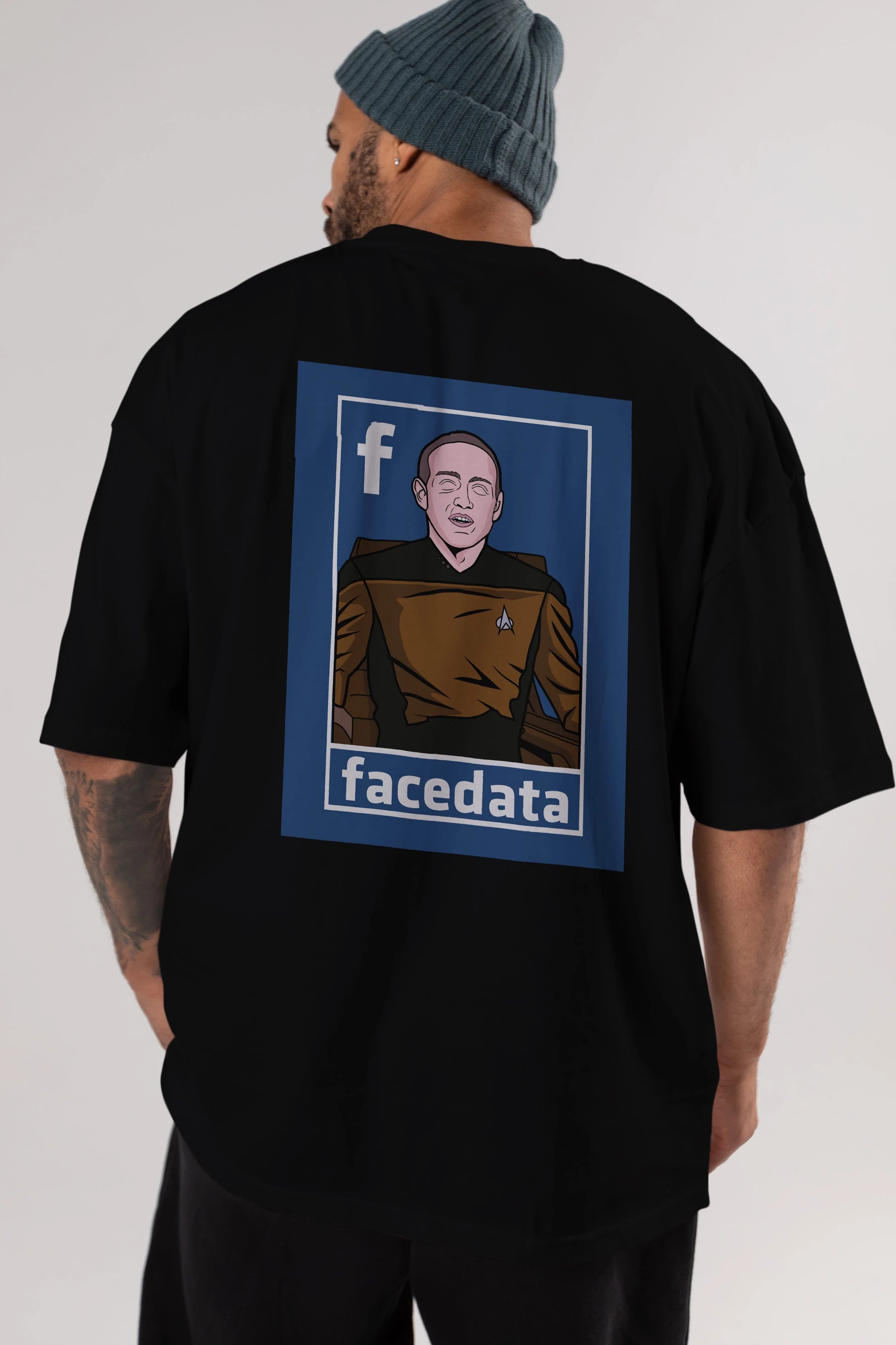 Zukerberg Data Arka Baskılı Oversize t-shirt Erkek Kadın Unisex %100 Pamuk tişort
