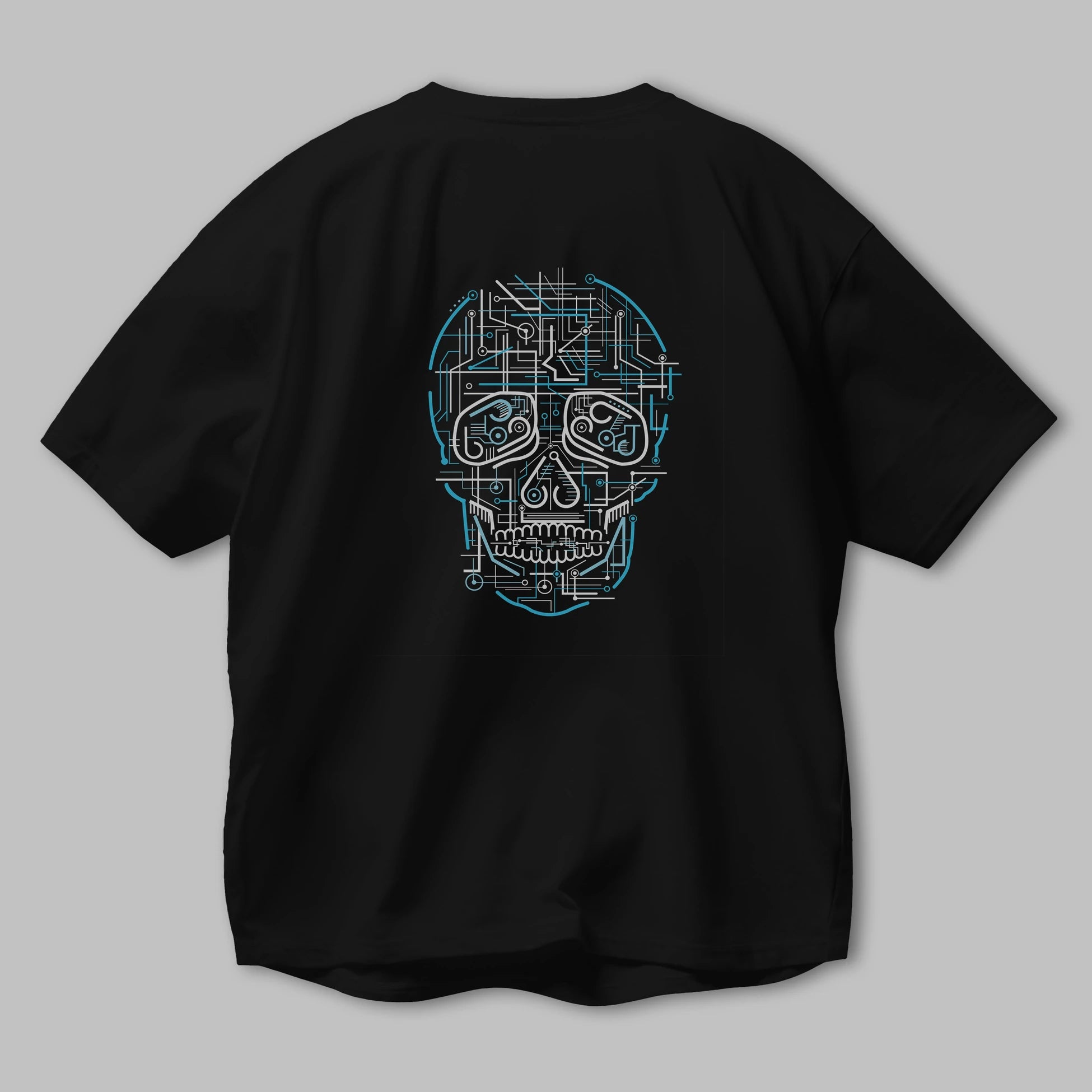 Electric Skull Arka Baskılı Oversize t-shirt %100 pamuk Erkek Kadın Unisex