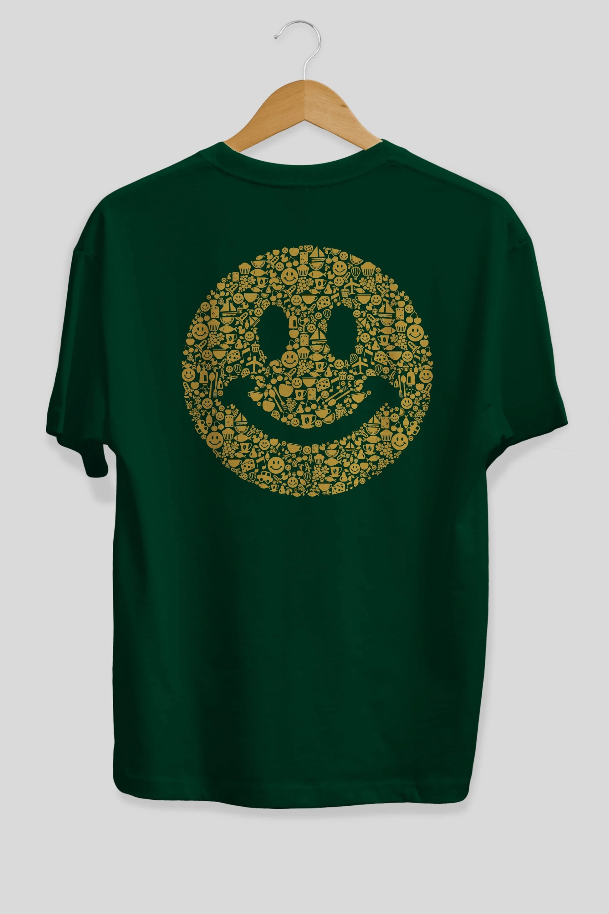 Smiley Arka Baskılı Oversize t-shirt %100 pamuk Erkek Kadın Unisex