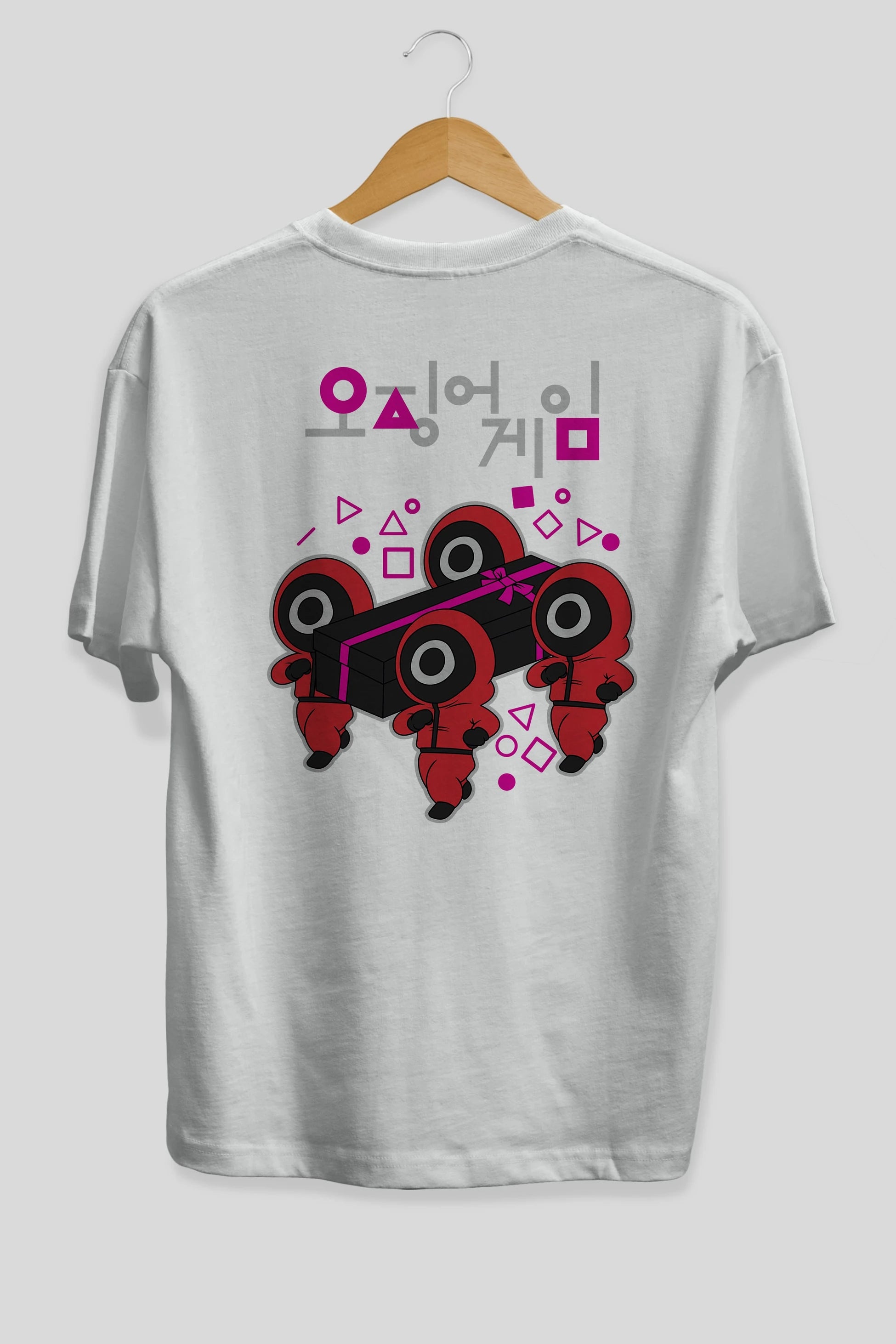 Squid Game (6) Arka Baskılı Oversize t-shirt Erkek Kadın Unisex %100 Pamuk Bisiklet Yaka tişort