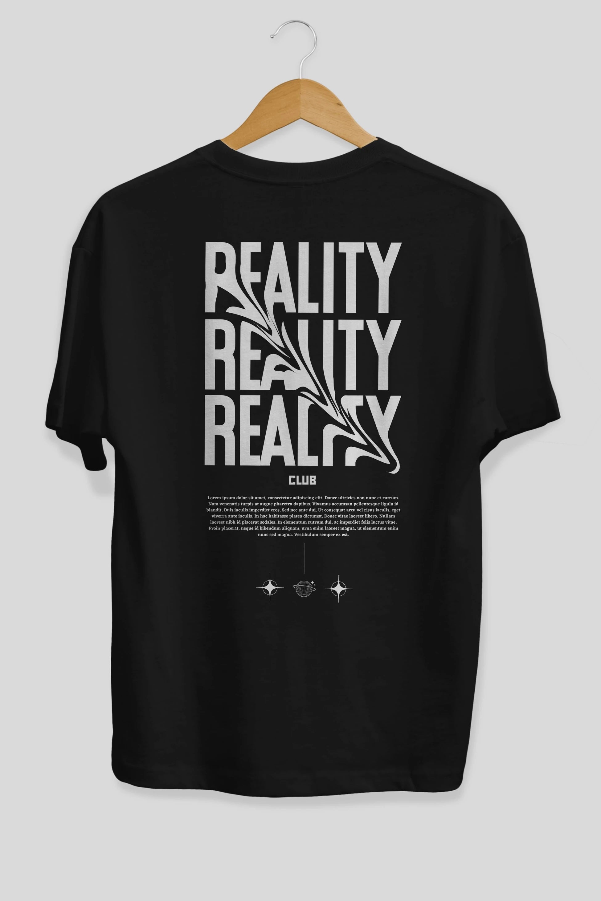 Reality Yazılı Arka Baskılı Oversize t-shirt Erkek Kadın Unisex