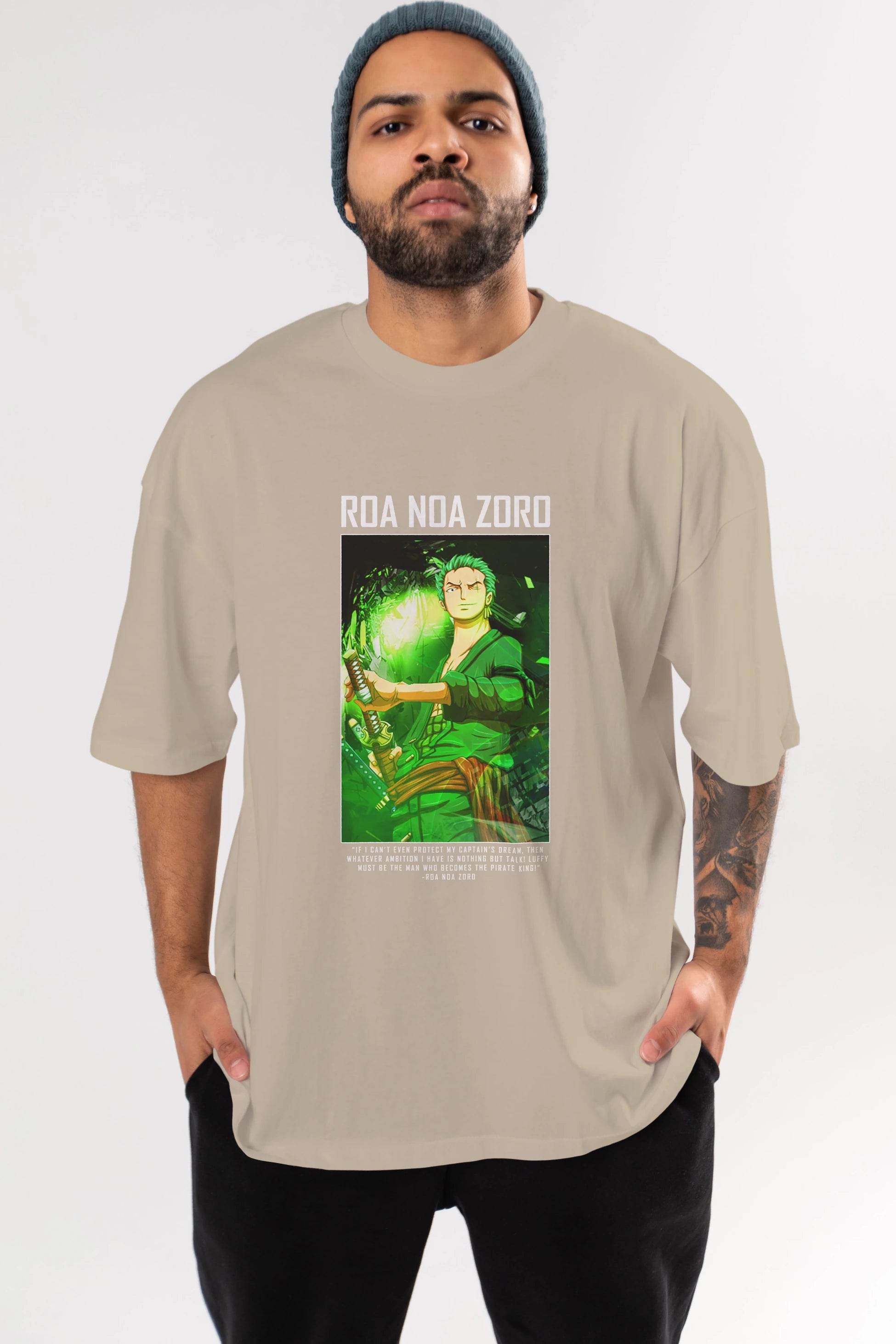 Roronoa Zoro 5 Anime Ön Baskılı Oversize t-shirt Erkek Kadın Unisex